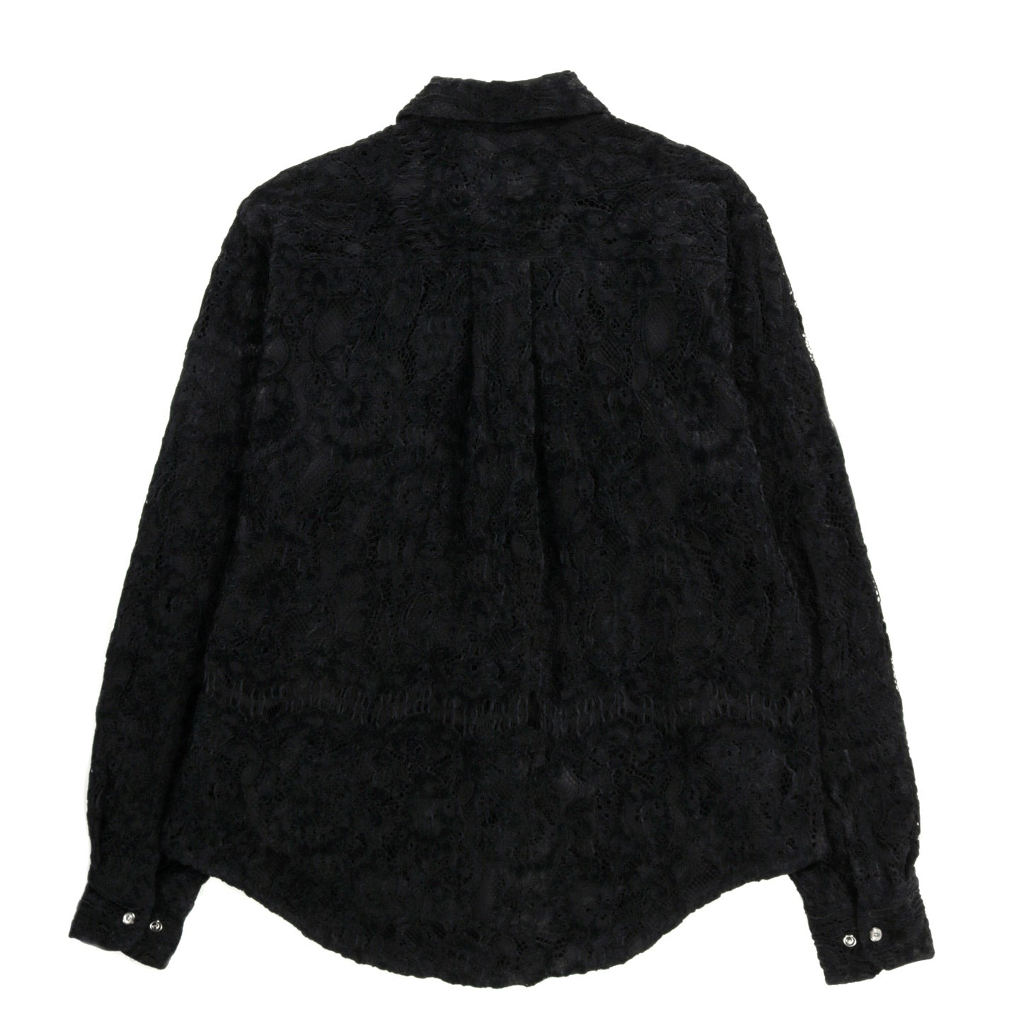 4SDESIGNS OVER SHIRT BLACK CHENILLE JACQUARD LACE