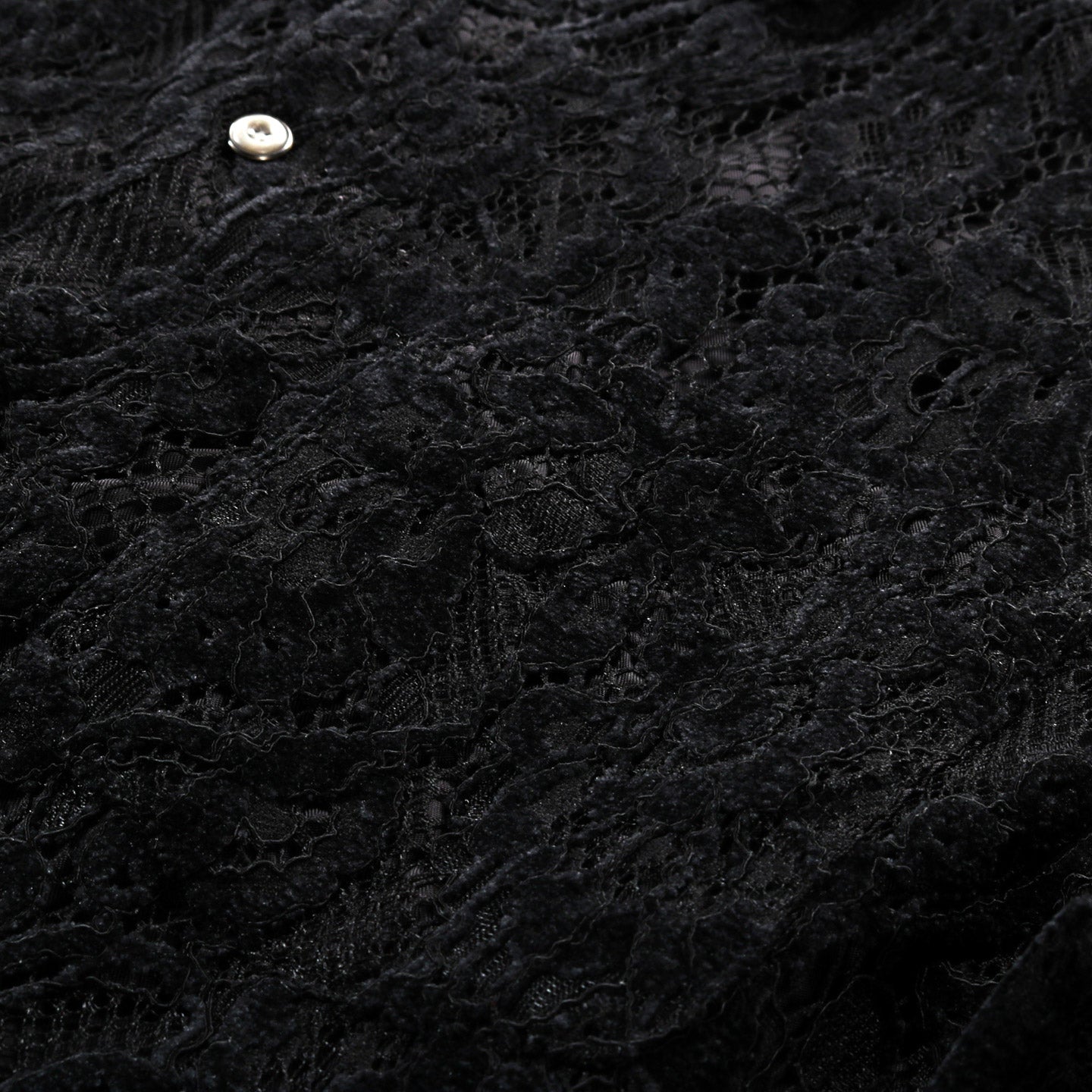 4SDESIGNS OVER SHIRT BLACK CHENILLE JACQUARD LACE