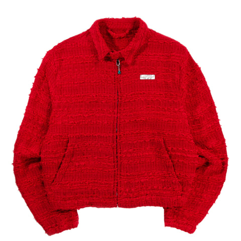 4SDESIGNS CADDY SHIRT JACKET RED FANTASIE TOURNIER TWEED