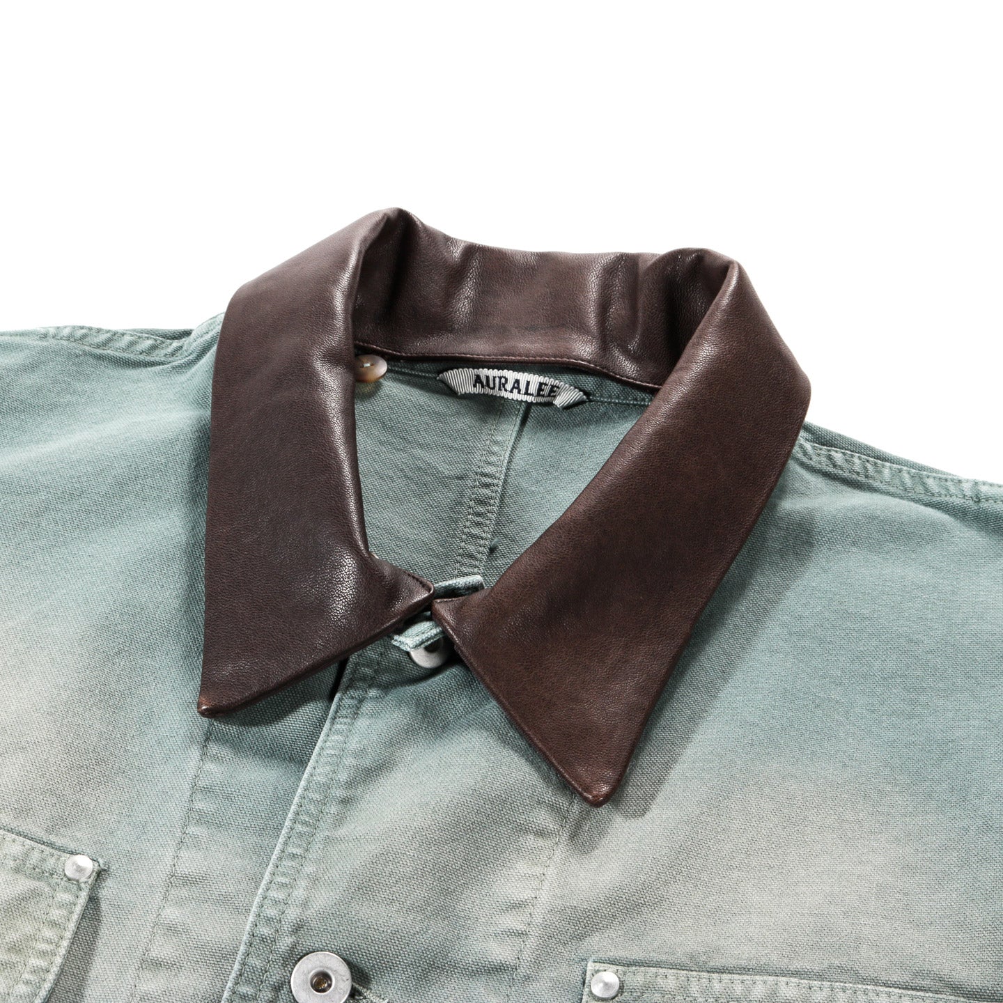 AURALEE ORGANIC COTTON DUCK BLOUSON ASH GREEN