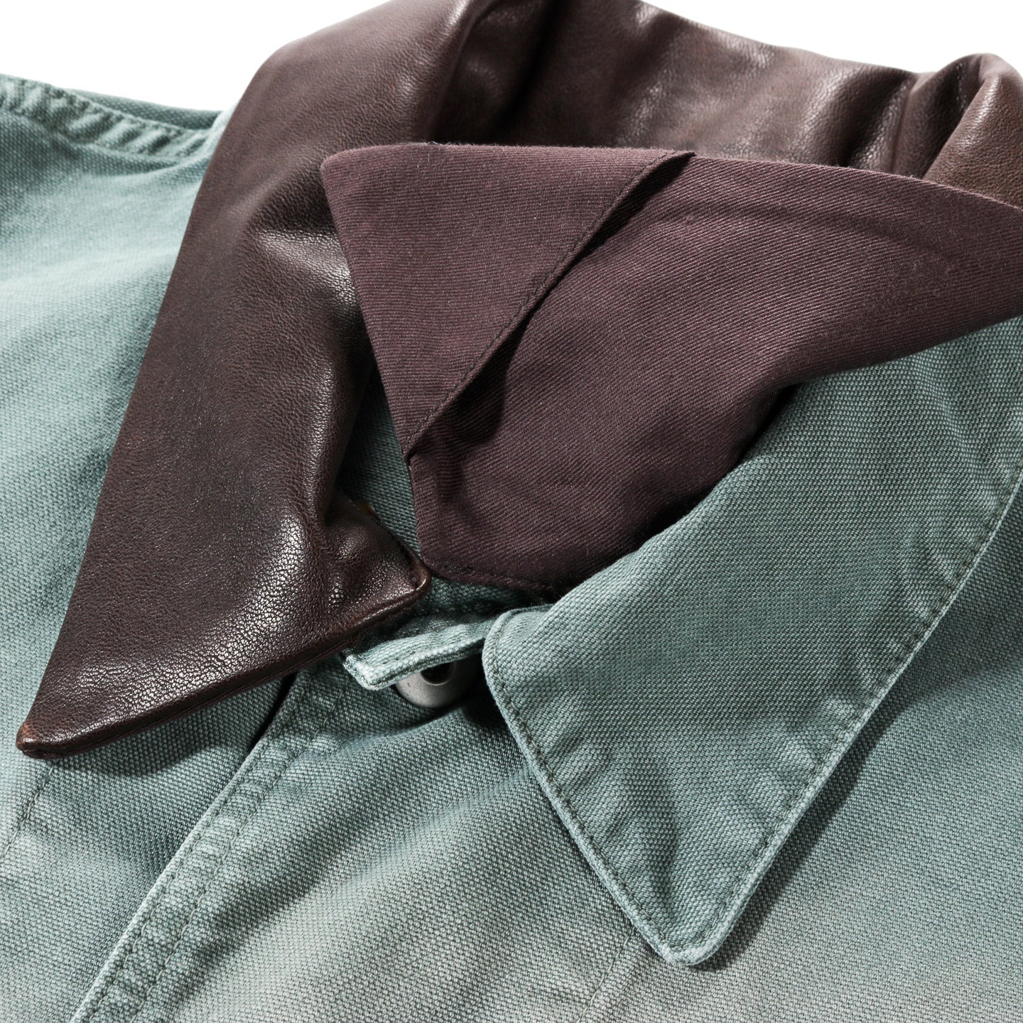 AURALEE ORGANIC COTTON DUCK BLOUSON ASH GREEN