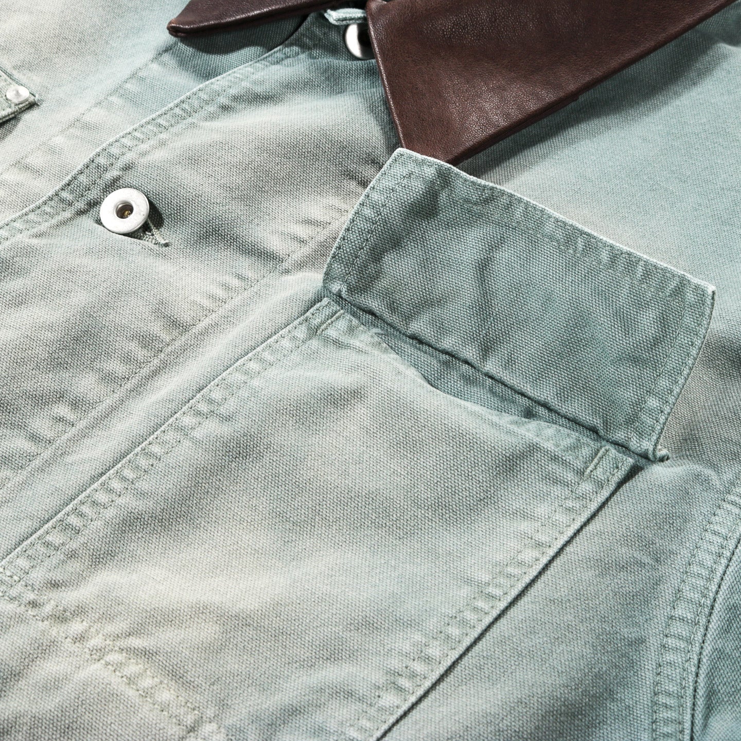 AURALEE ORGANIC COTTON DUCK BLOUSON ASH GREEN