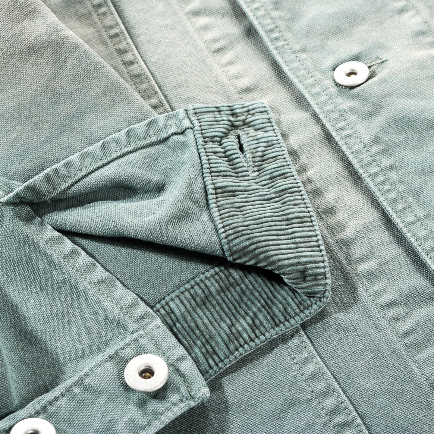 AURALEE ORGANIC COTTON DUCK BLOUSON ASH GREEN
