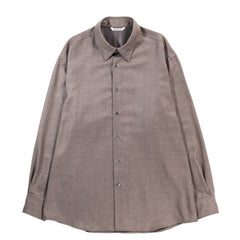 AURALEE SUPER LIGHT WOOL SHIRT TOP BROWN | TODAY CLOTHING