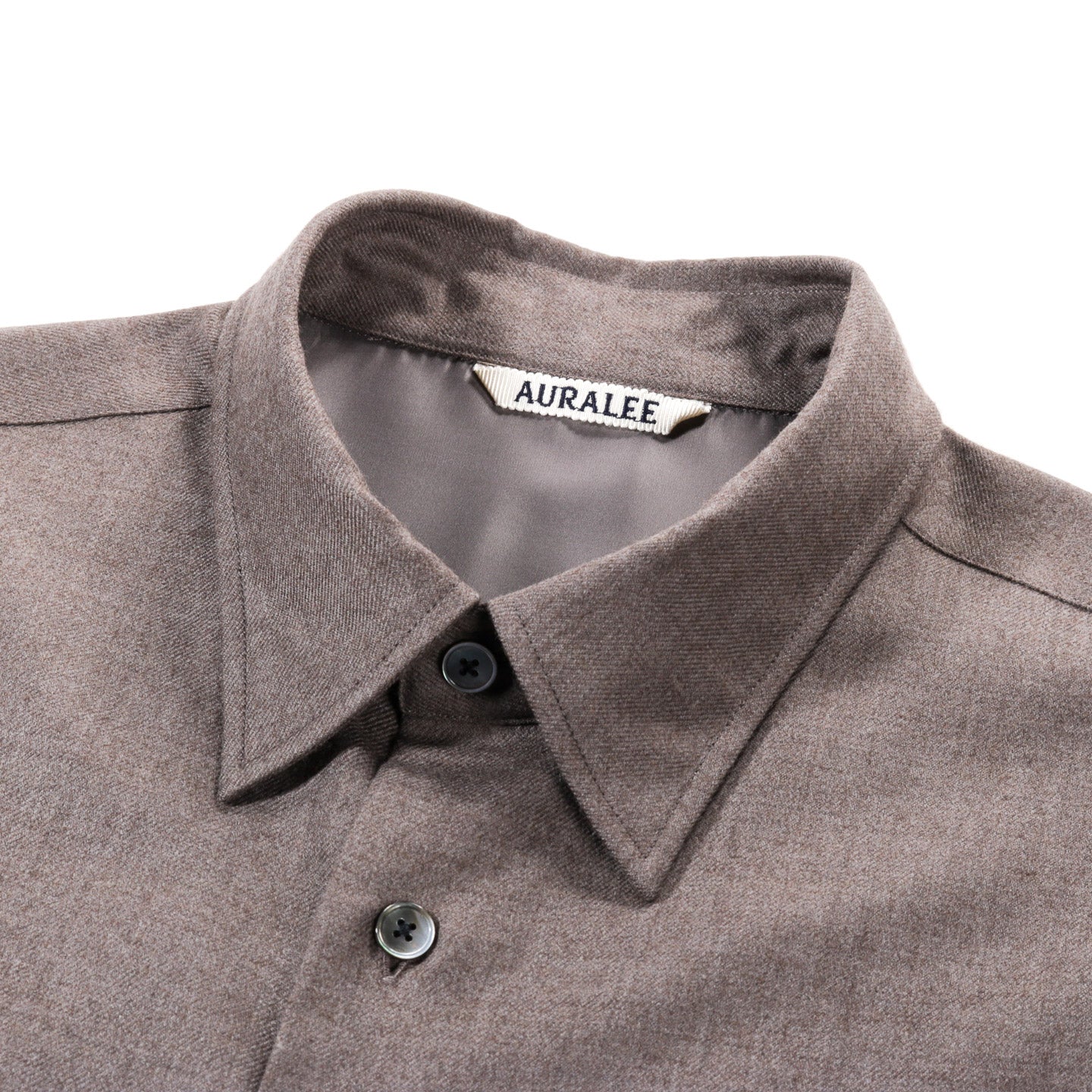 AURALEE SUPER LIGHT WOOL SHIRT TOP BROWN