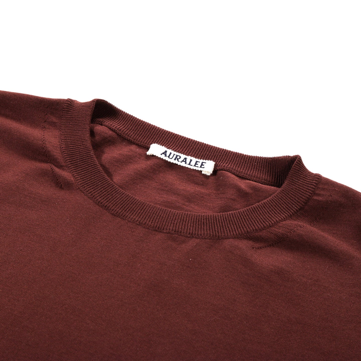 AURALEE SUPER HIGH GAUGE COTTON KNIT P/O BROWN