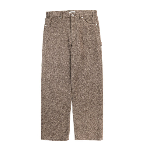 AURALEE HOMESPUN TWEED PAINTER PANTS BROWN