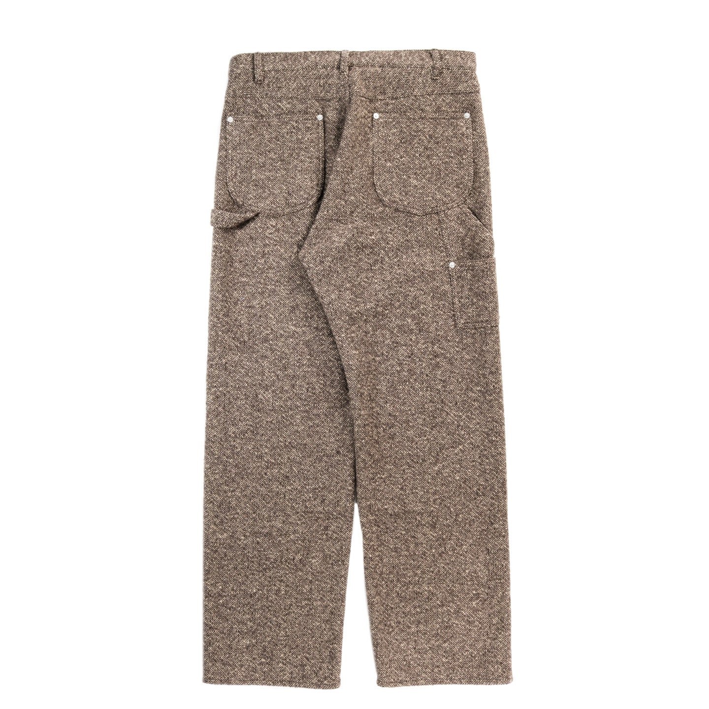 AURALEE HOMESPUN TWEED PAINTER PANTS BROWN