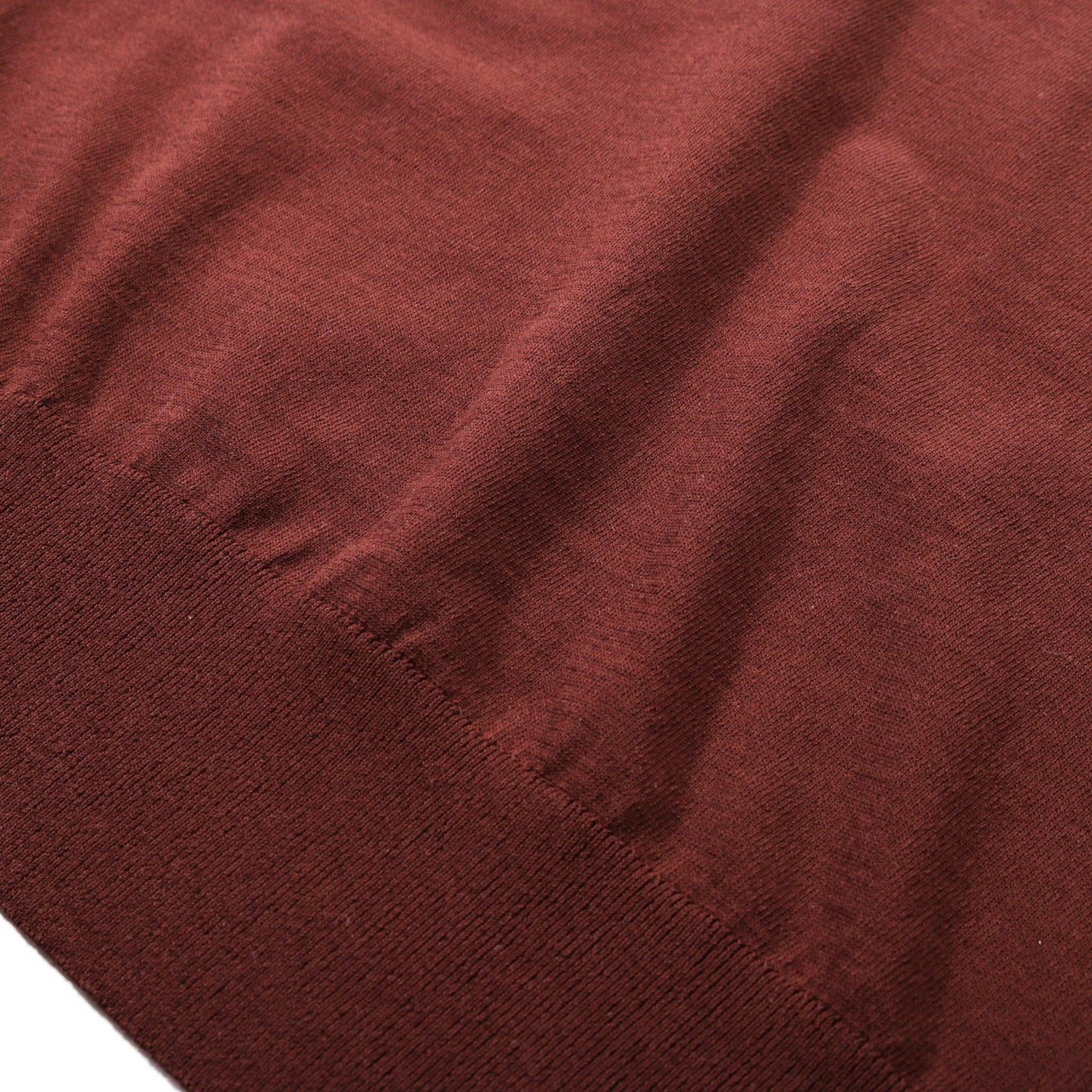 AURALEE SUPER HIGH GAUGE COTTON KNIT POLO BROWN