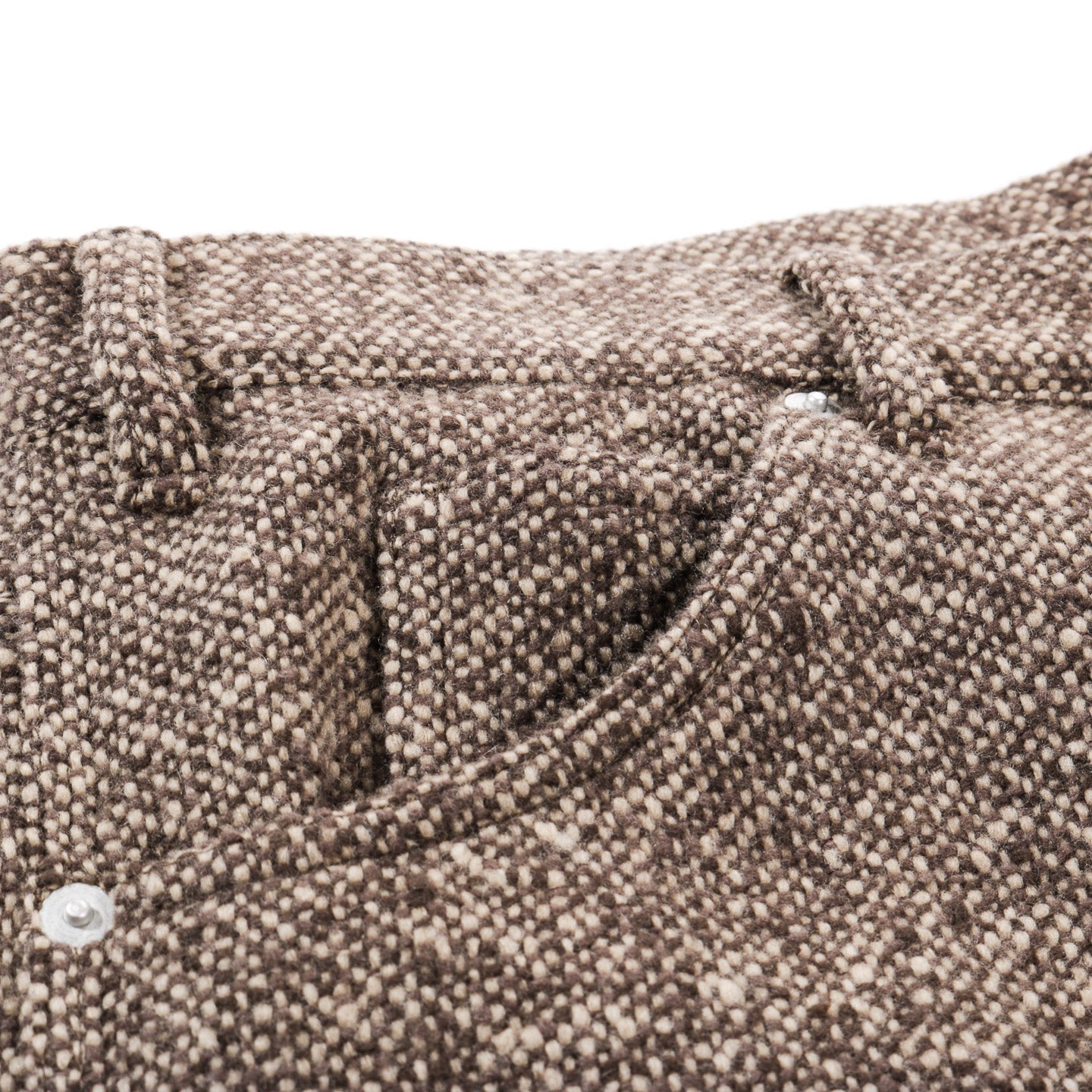 AURALEE HOMESPUN TWEED PAINTER PANTS BROWN
