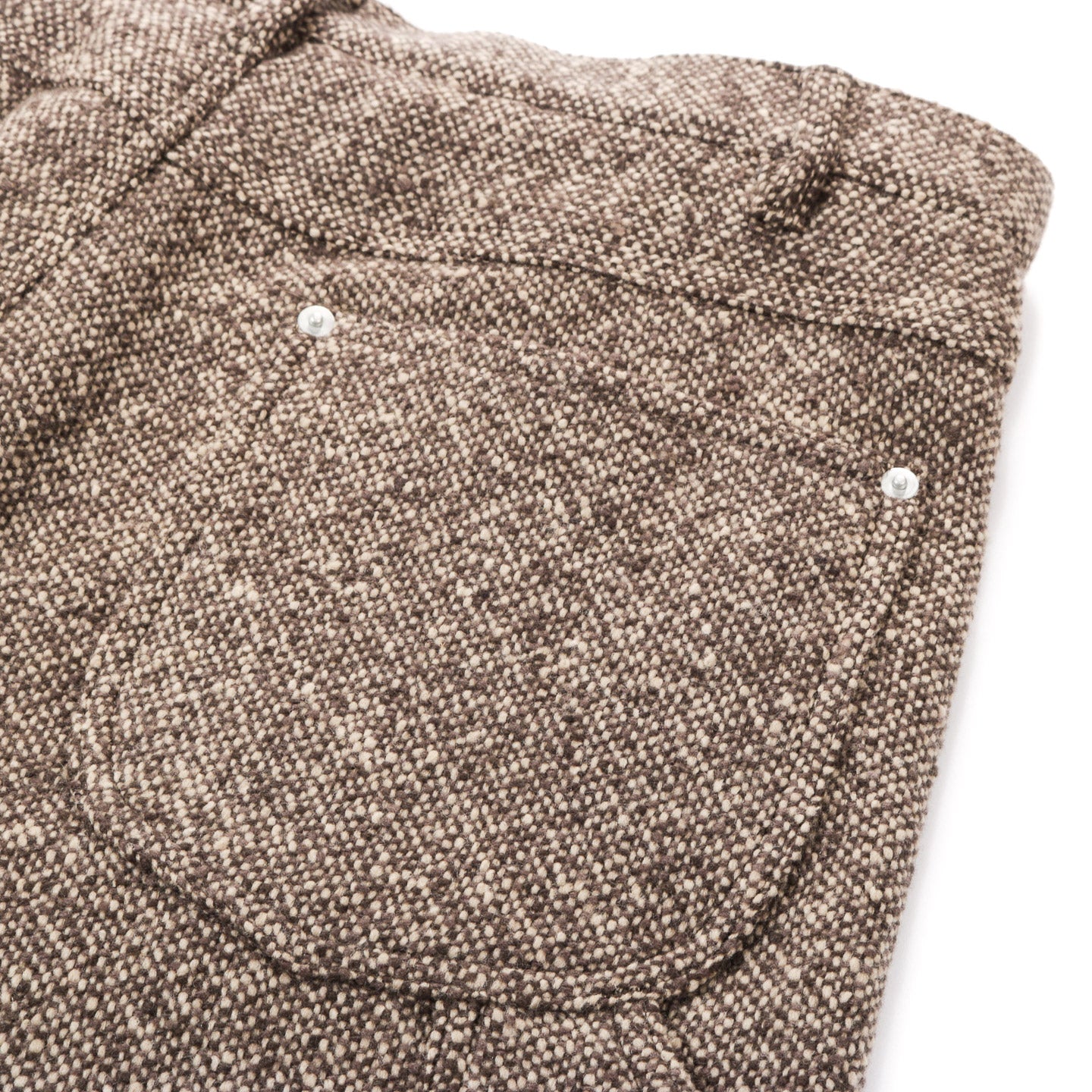 AURALEE HOMESPUN TWEED PAINTER PANTS BROWN