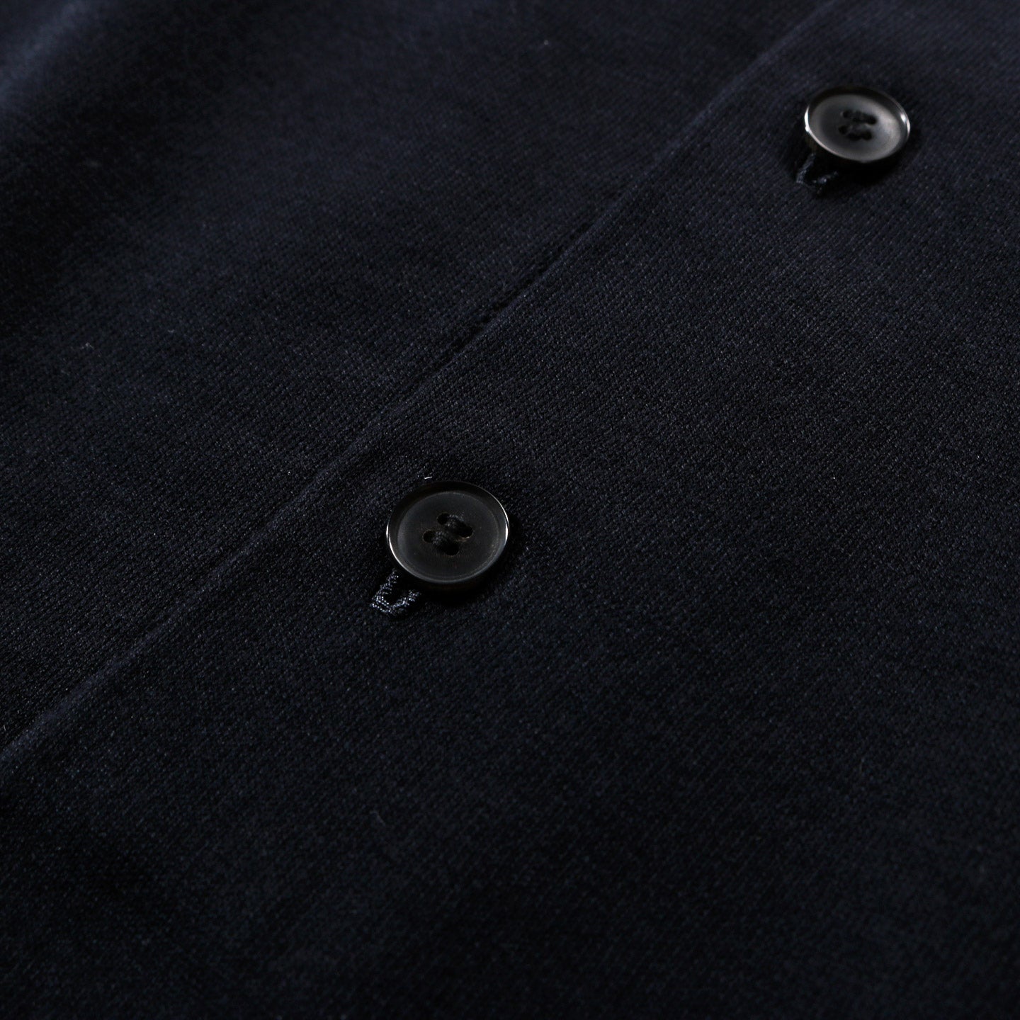 AURALEE SUPER HIGH GAUGE COTTON KNIT POLO DARK NAVY
