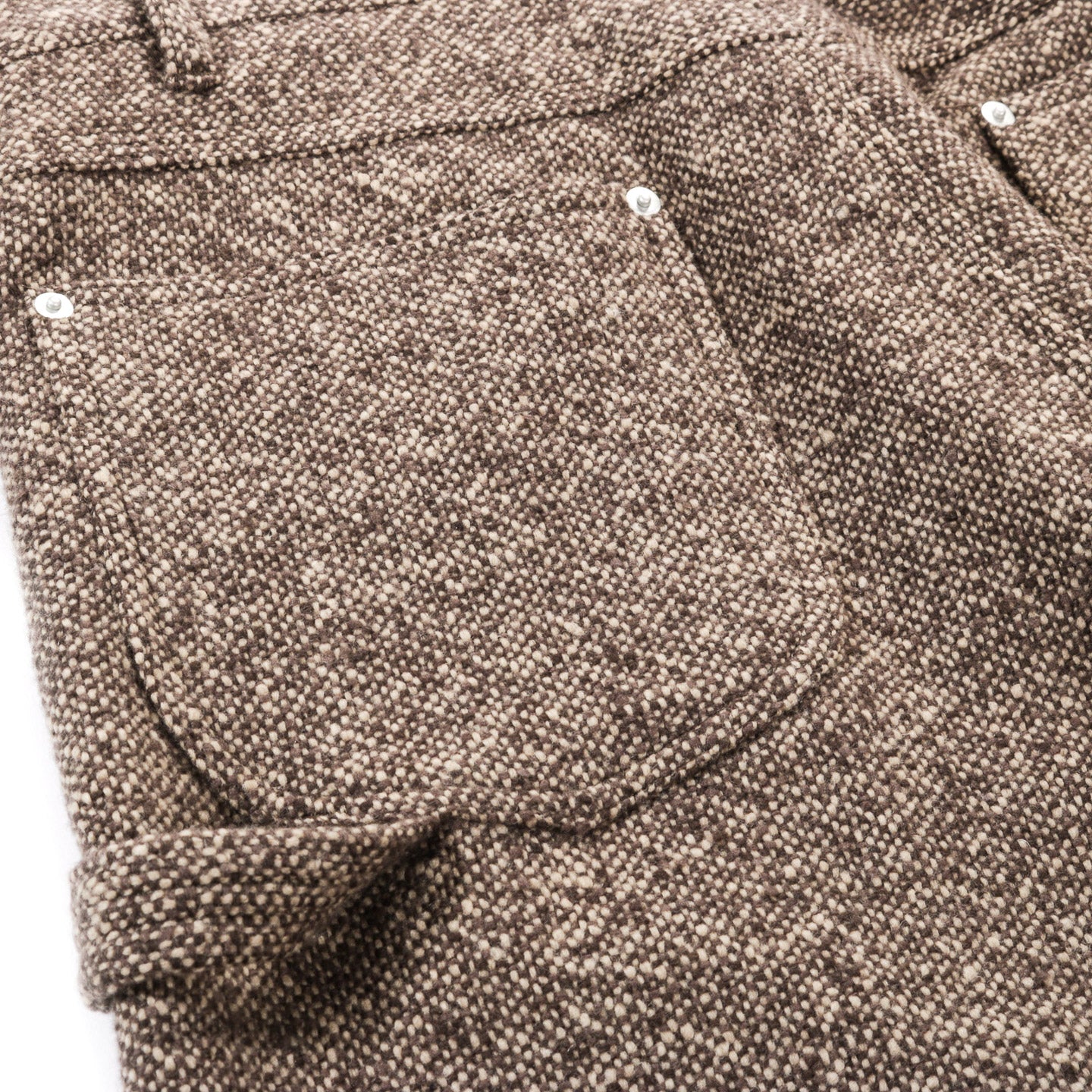 AURALEE HOMESPUN TWEED PAINTER PANTS BROWN