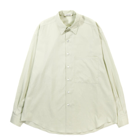 AURALEE WASHED FINX TWILL BIG SHIRT LIGHT GREEN