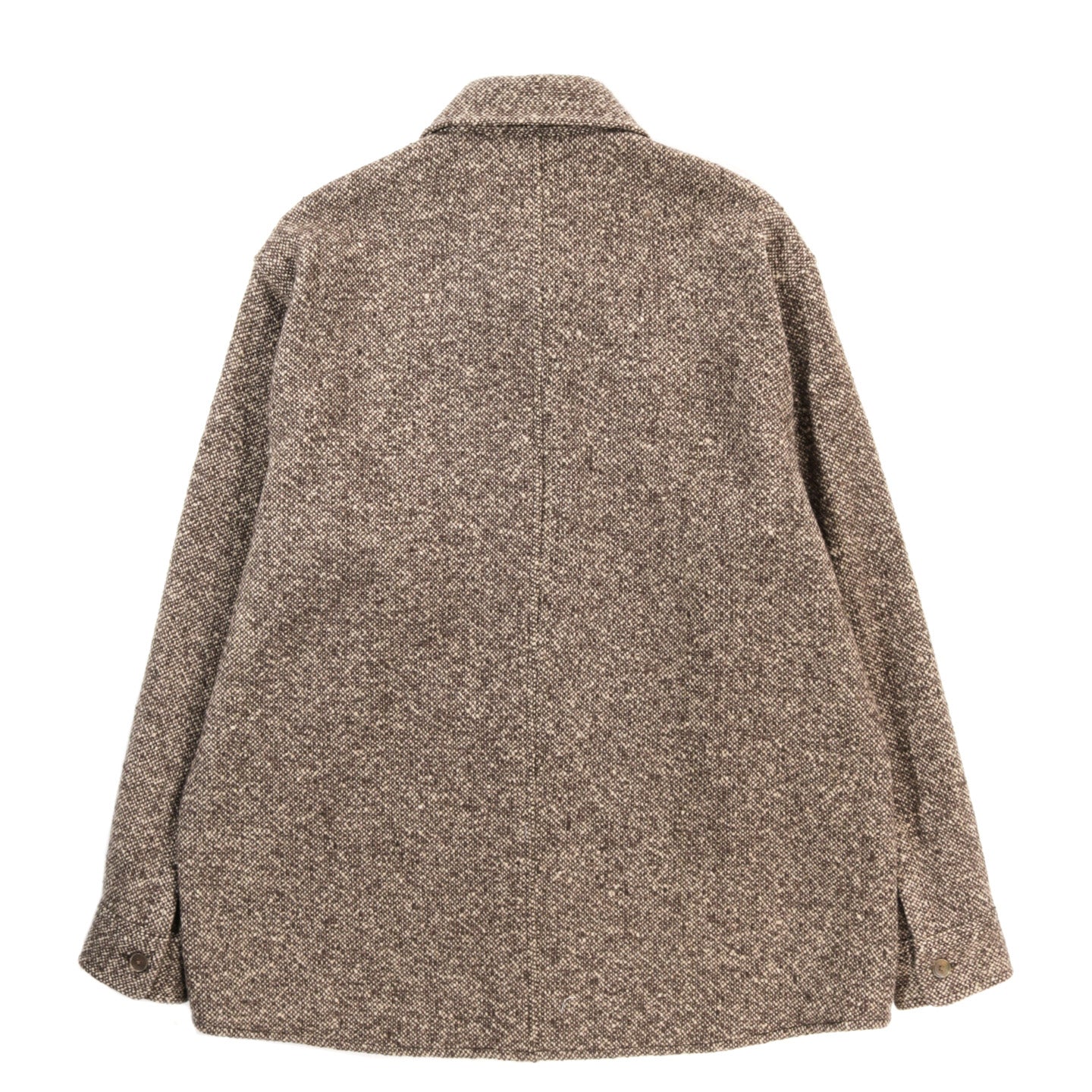 AURALEE HOMESPUN TWEED SHIRT BLOUSON BROWN