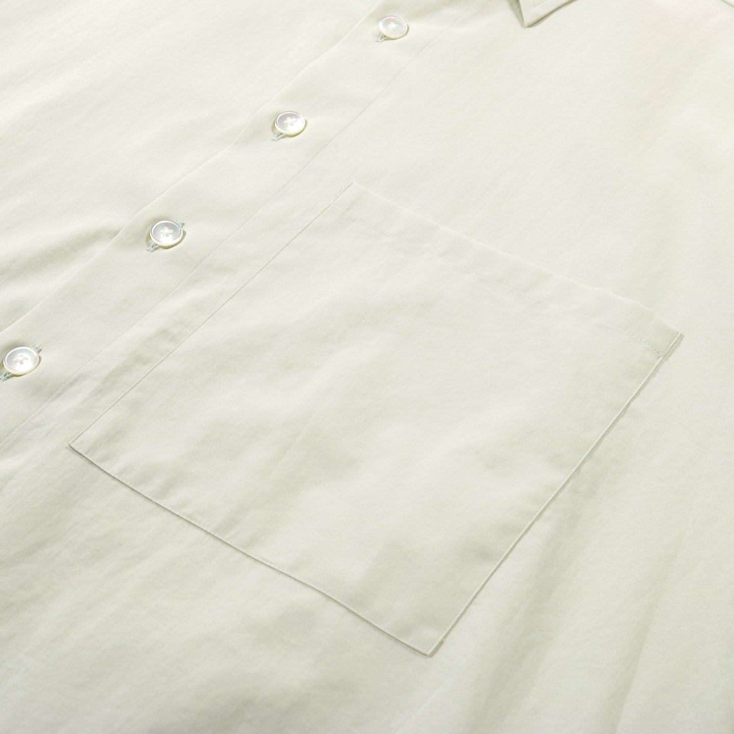 AURALEE WASHED FINX TWILL BIG SHIRT LIGHT GREEN