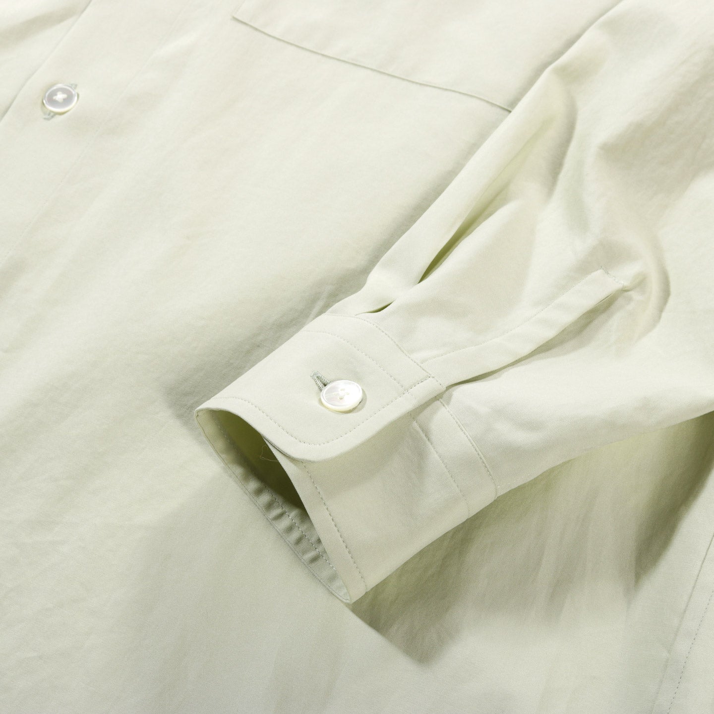AURALEE WASHED FINX TWILL BIG SHIRT LIGHT GREEN