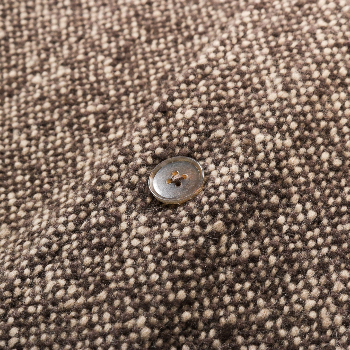 AURALEE HOMESPUN TWEED SHIRT BLOUSON BROWN
