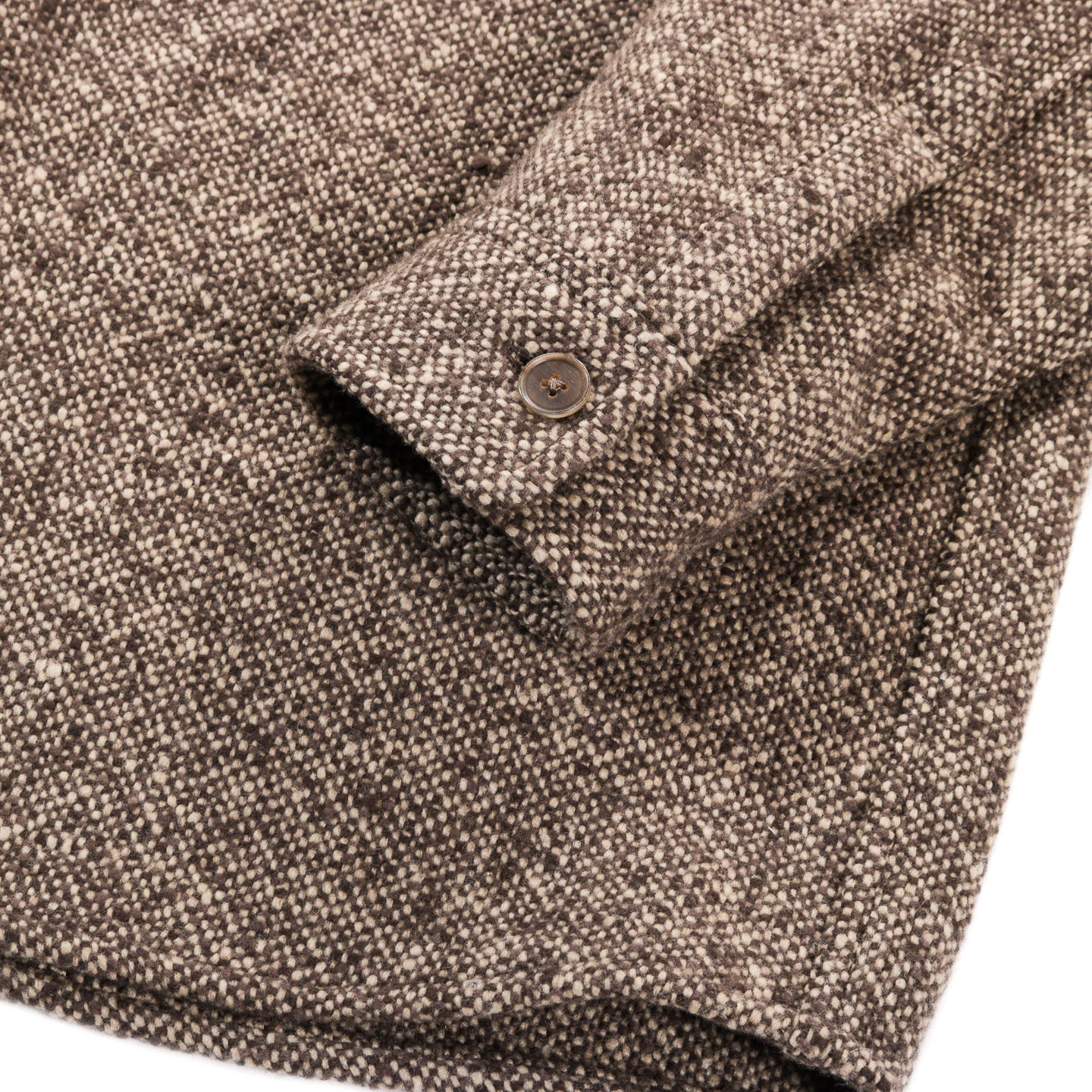 AURALEE HOMESPUN TWEED SHIRT BLOUSON BROWN