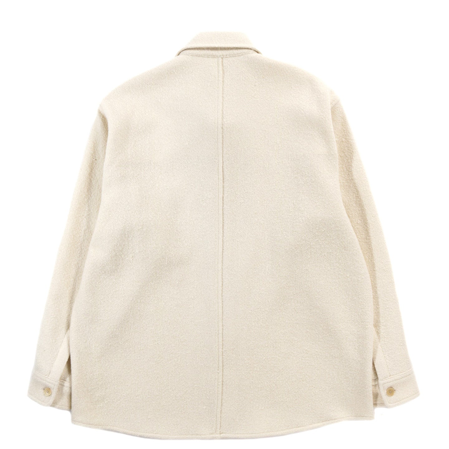 AURALEE HOMESPUN TWEED SHIRT BLOUSON IVORY WHITE