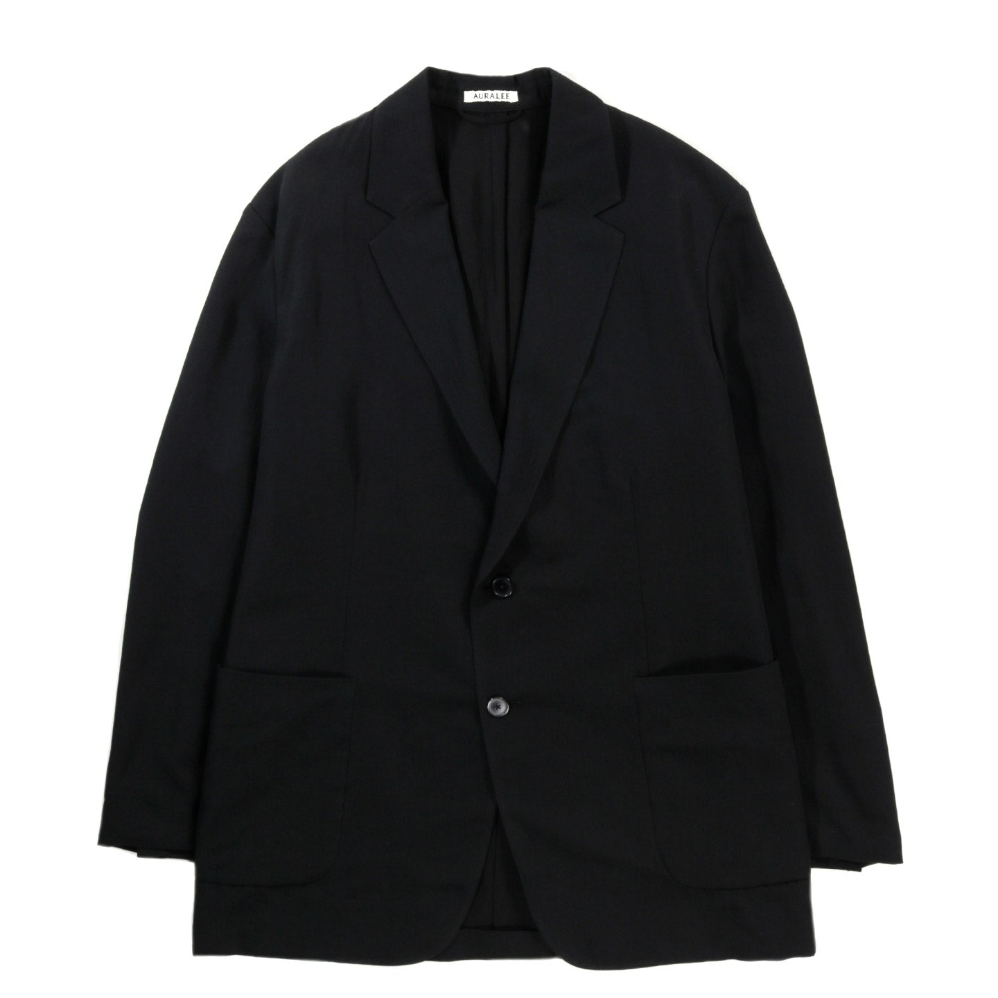 AURALEE LIGHT COTTON WOOL VIYELLA JACKET BLACK