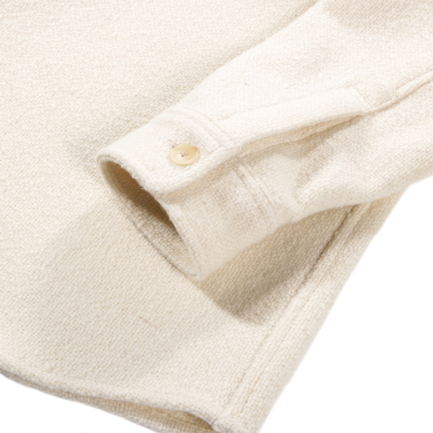 AURALEE HOMESPUN TWEED SHIRT BLOUSON IVORY WHITE