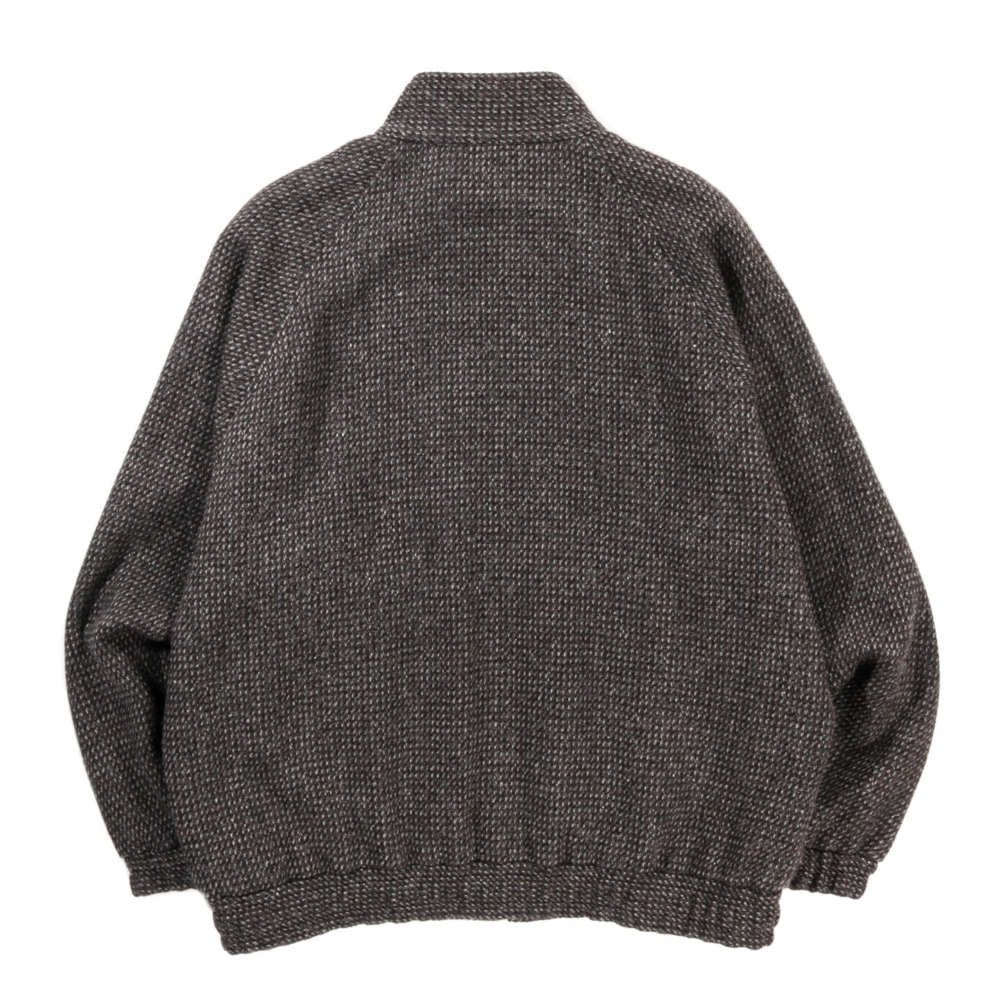 AURALEE ALPACA WOOL SILK TWEED ZIP BLOUSON GRAY BROWN HAIRLINE