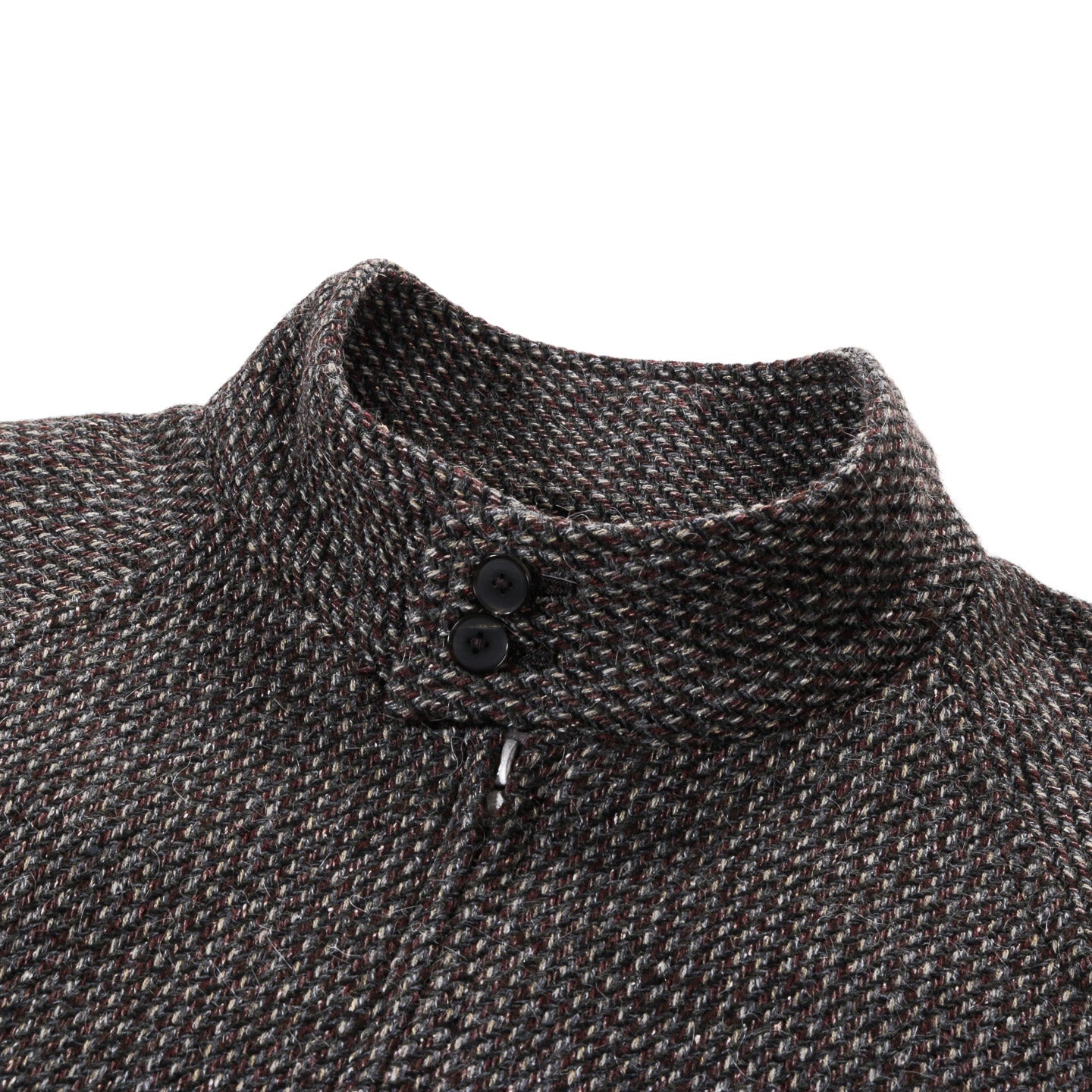 AURALEE ALPACA WOOL SILK TWEED ZIP BLOUSON GRAY BROWN HAIRLINE