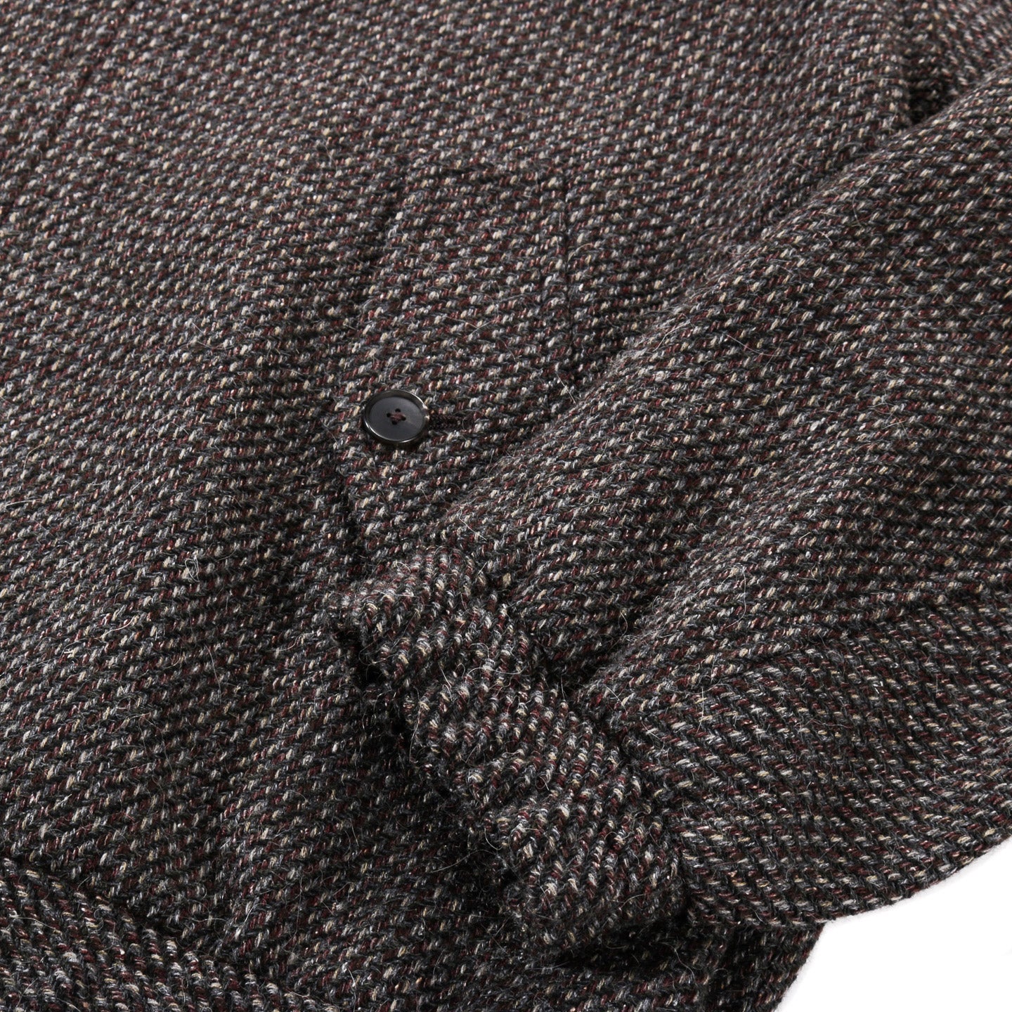 AURALEE ALPACA WOOL SILK TWEED ZIP BLOUSON GRAY BROWN HAIRLINE