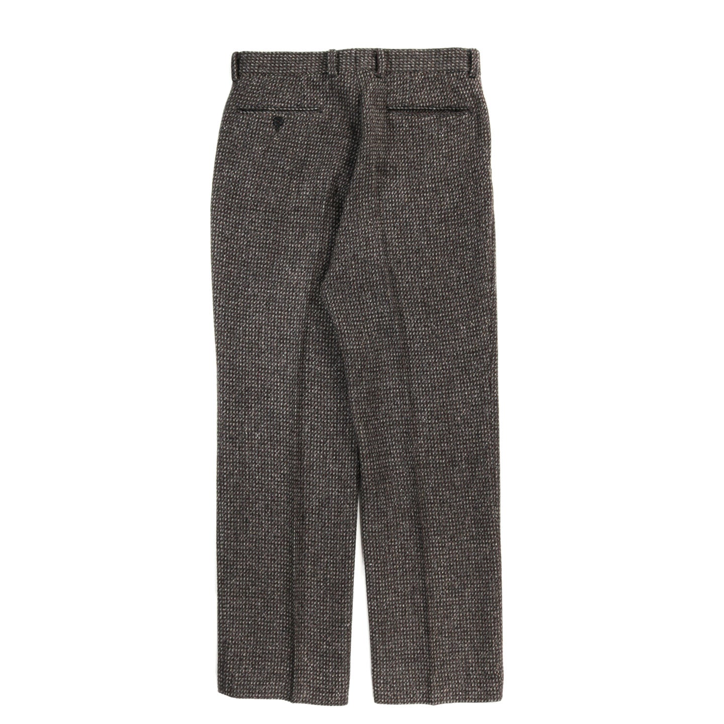 AURALEE ALPACA WOOL SILK TWEED SLACKS GRAY BROWN HAIRLINE