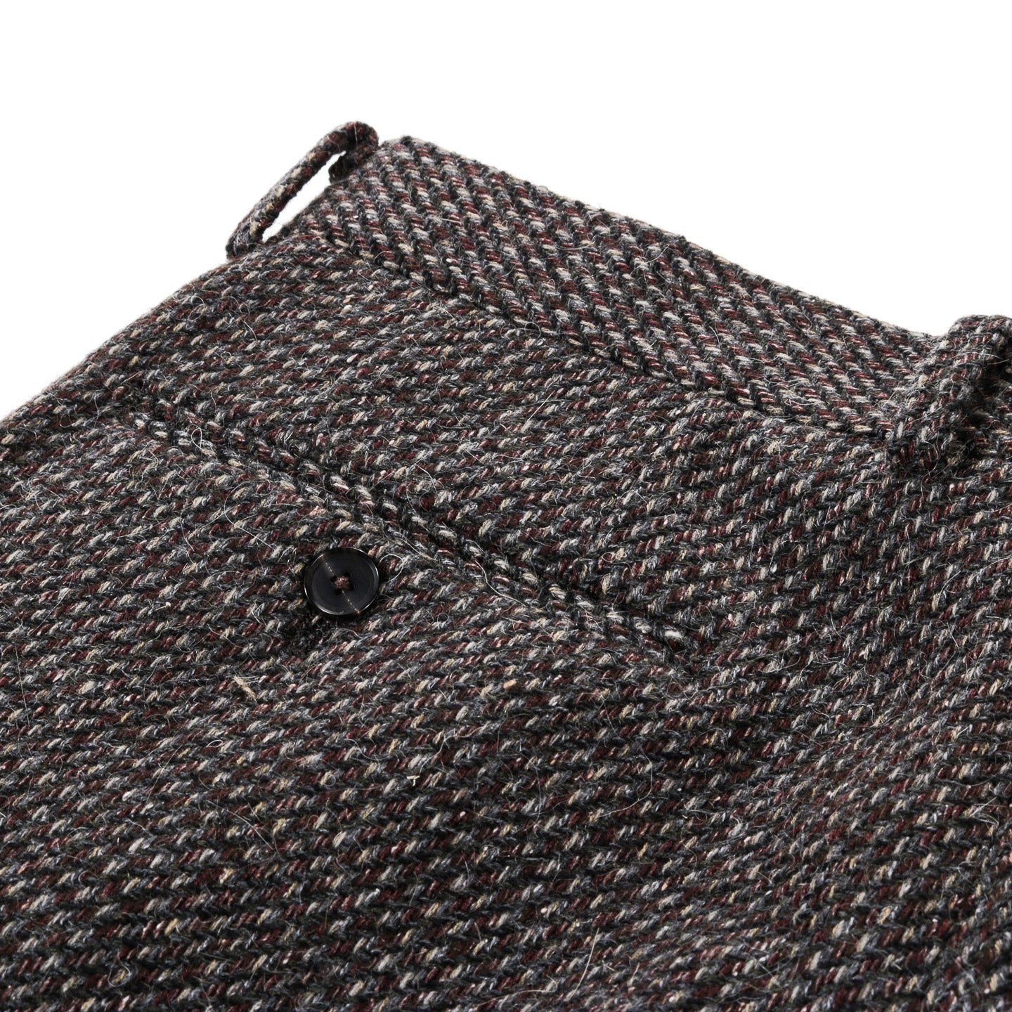 AURALEE ALPACA WOOL SILK TWEED SLACKS GRAY BROWN HAIRLINE