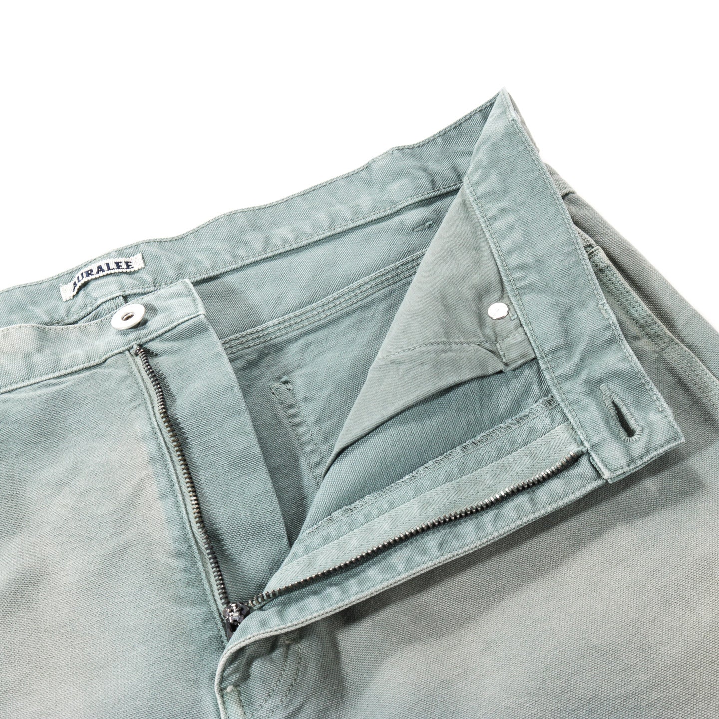 AURALEE ORGANIC COTTON DUCK PANTS ASH GREEN