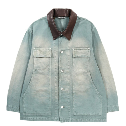 AURALEE ORGANIC COTTON DUCK BLOUSON ASH GREEN