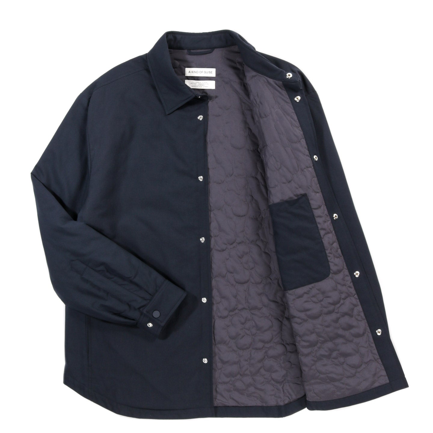 A KIND OF GUISE OLKAY QUILTED OVERSHIRT NAVY TWILL