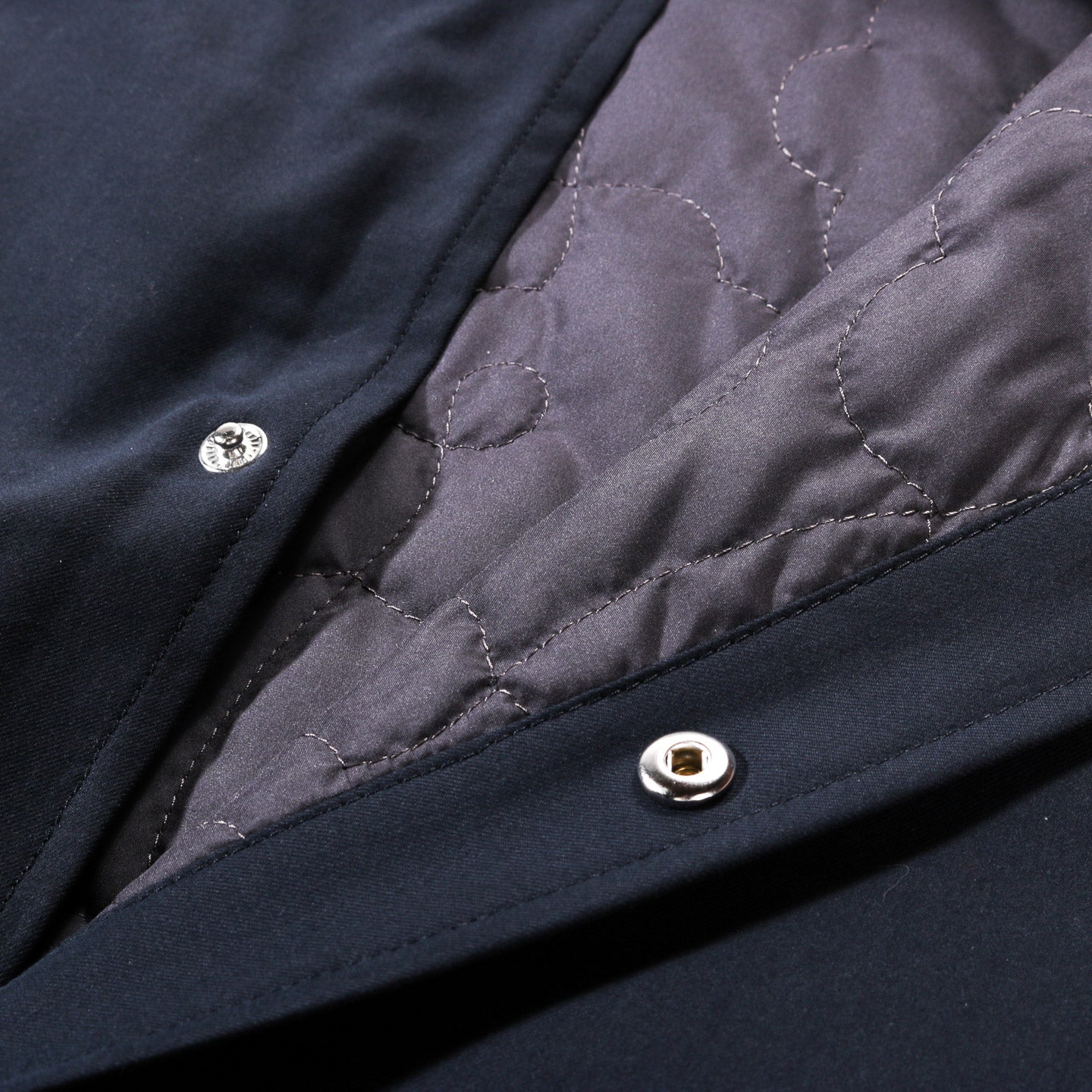 A KIND OF GUISE OLKAY QUILTED OVERSHIRT NAVY TWILL