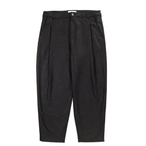 A KIND OF GUISE FOLDED WIDE TROUSERS DARK BROWN HOUNDSTOOTH