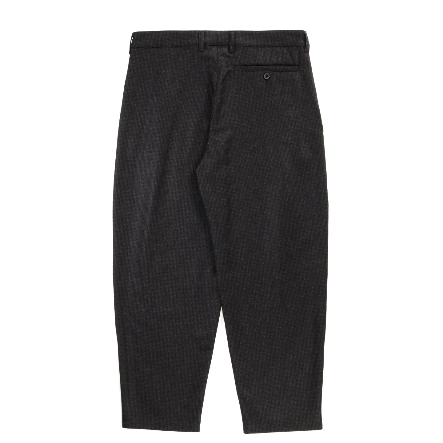 A KIND OF GUISE FOLDED WIDE TROUSERS DARK BROWN HOUNDSTOOTH