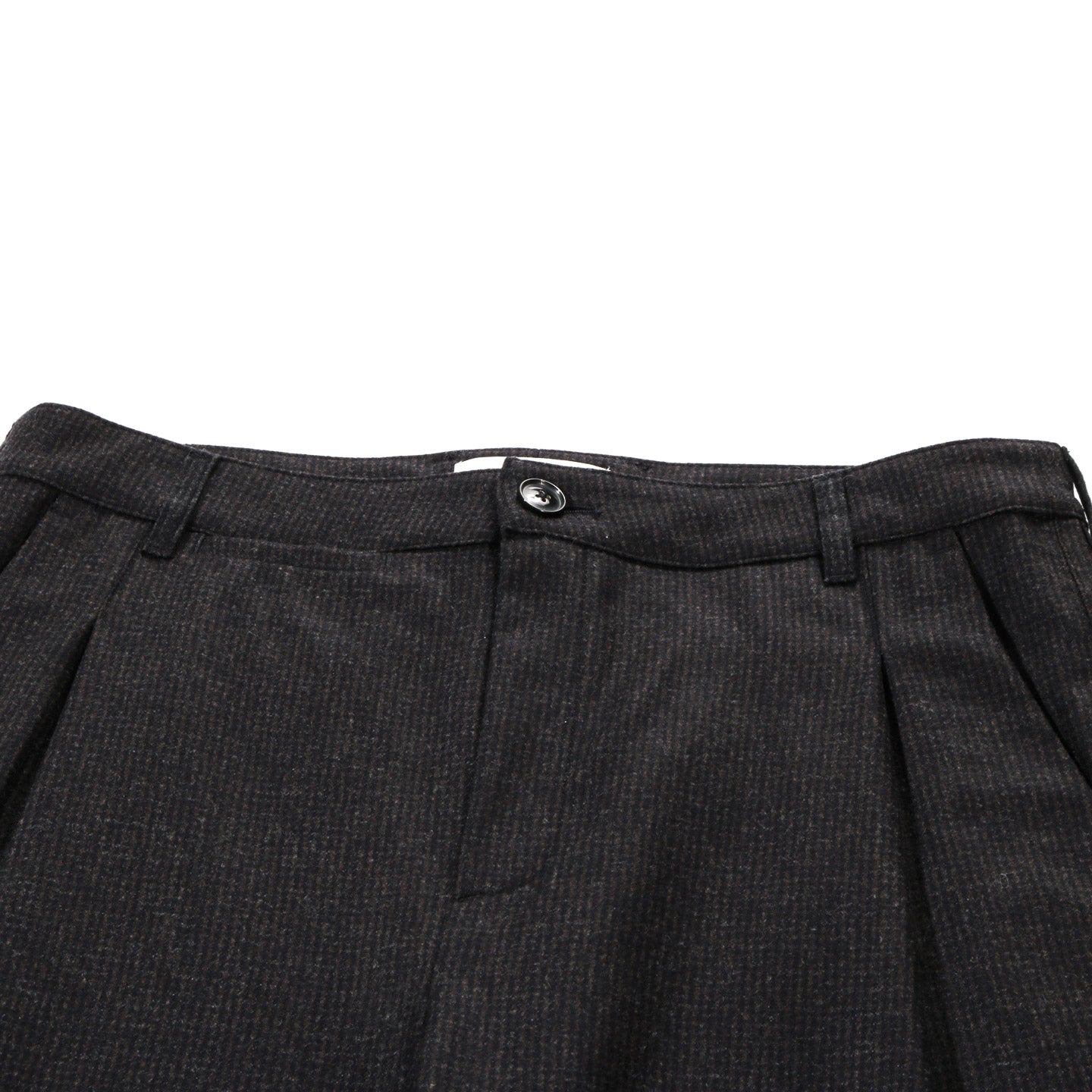 A KIND OF GUISE FOLDED WIDE TROUSERS DARK BROWN HOUNDSTOOTH