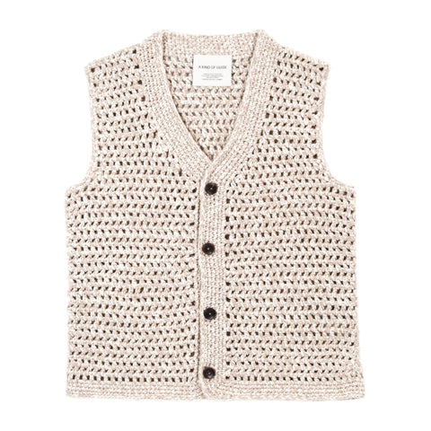 A KIND OF GUISE HAROUN CROCHET VEST SESAME MELANGE