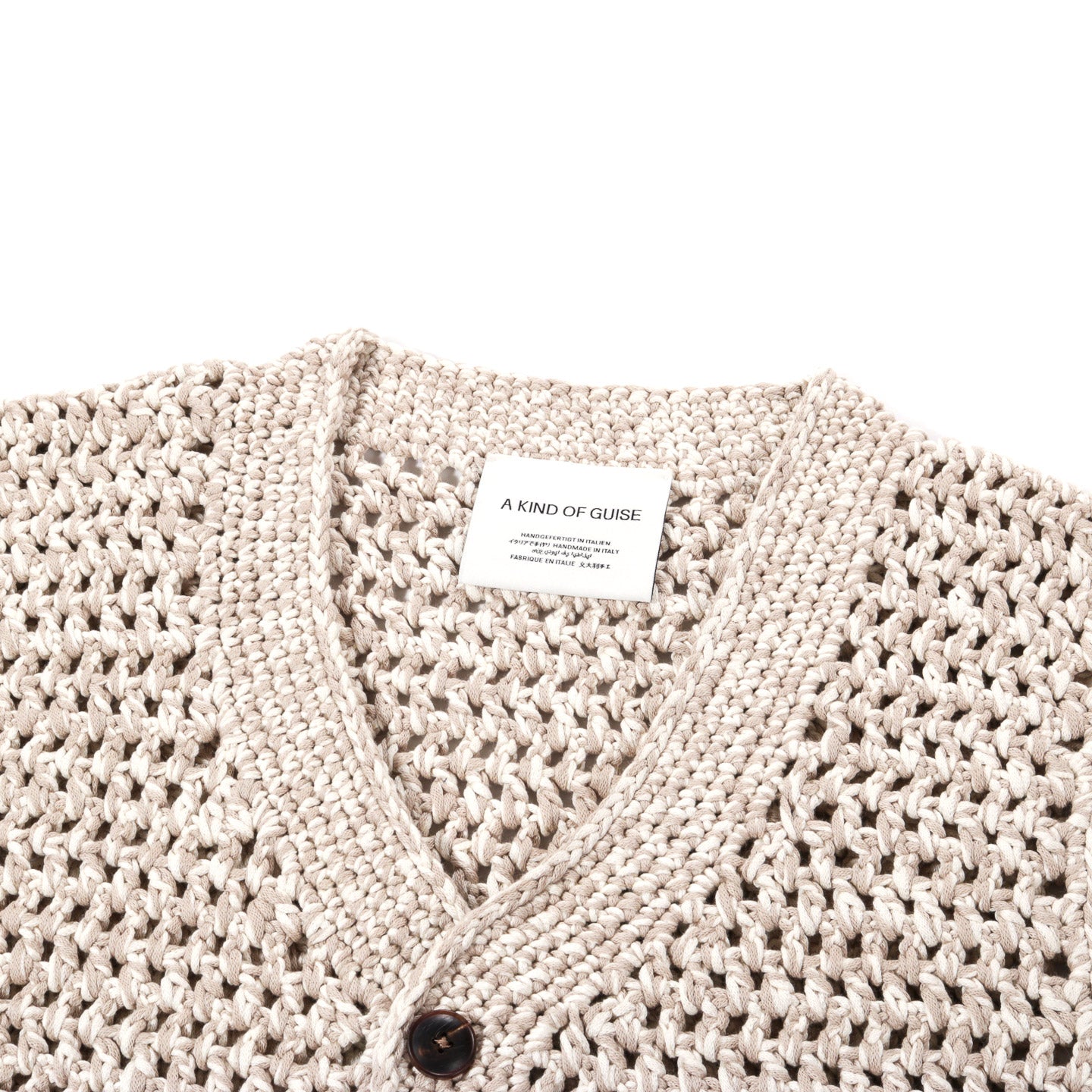 A KIND OF GUISE HAROUN CROCHET VEST SESAME MELANGE