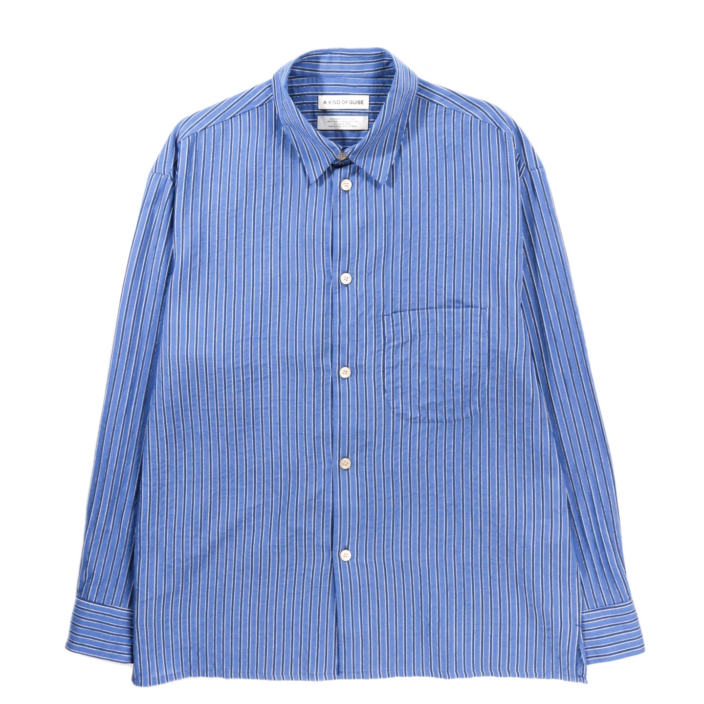 A KIND OF GUISE GUSTO SHIRT BLUE SAPPHIRE STRIPE
