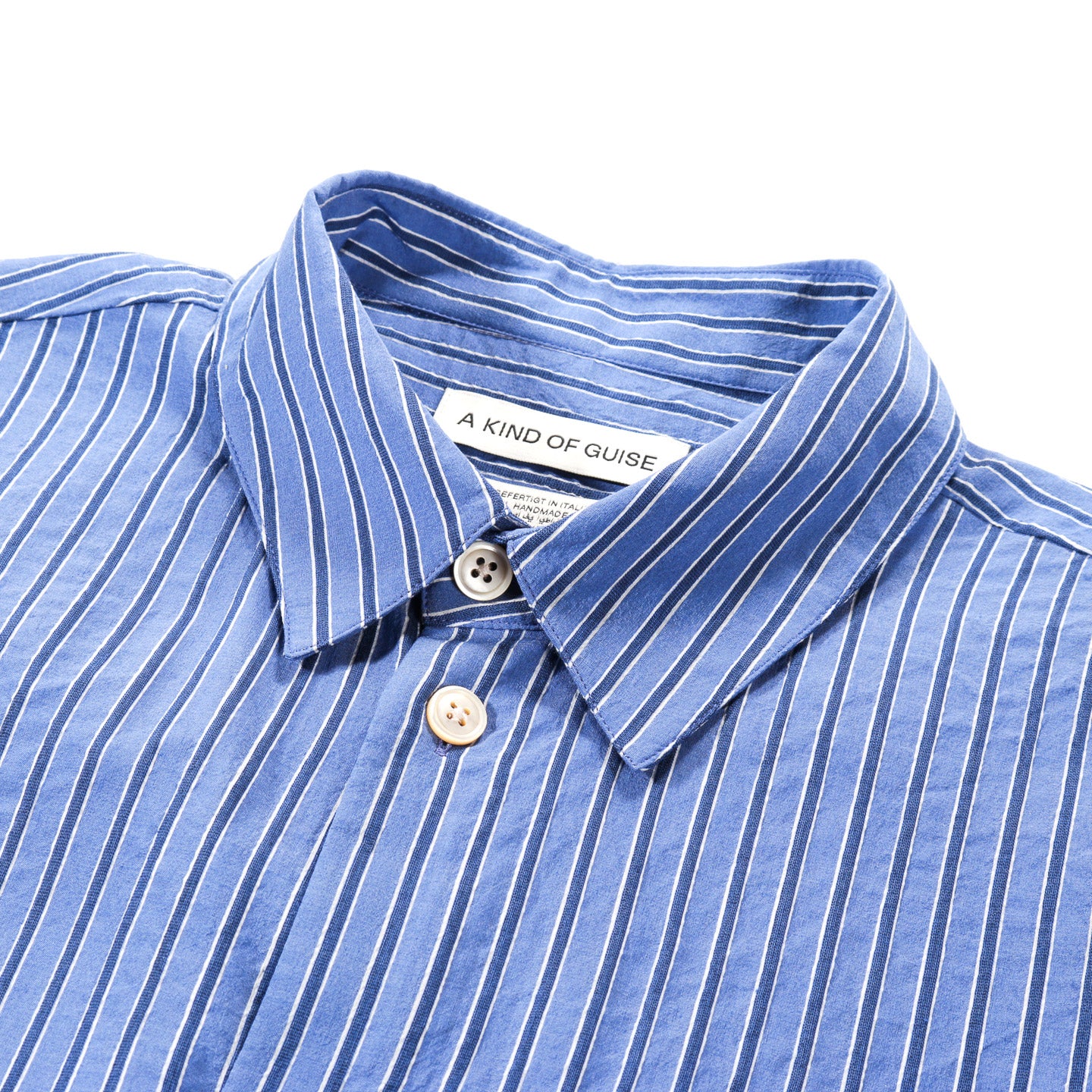 A KIND OF GUISE GUSTO SHIRT BLUE SAPPHIRE STRIPE
