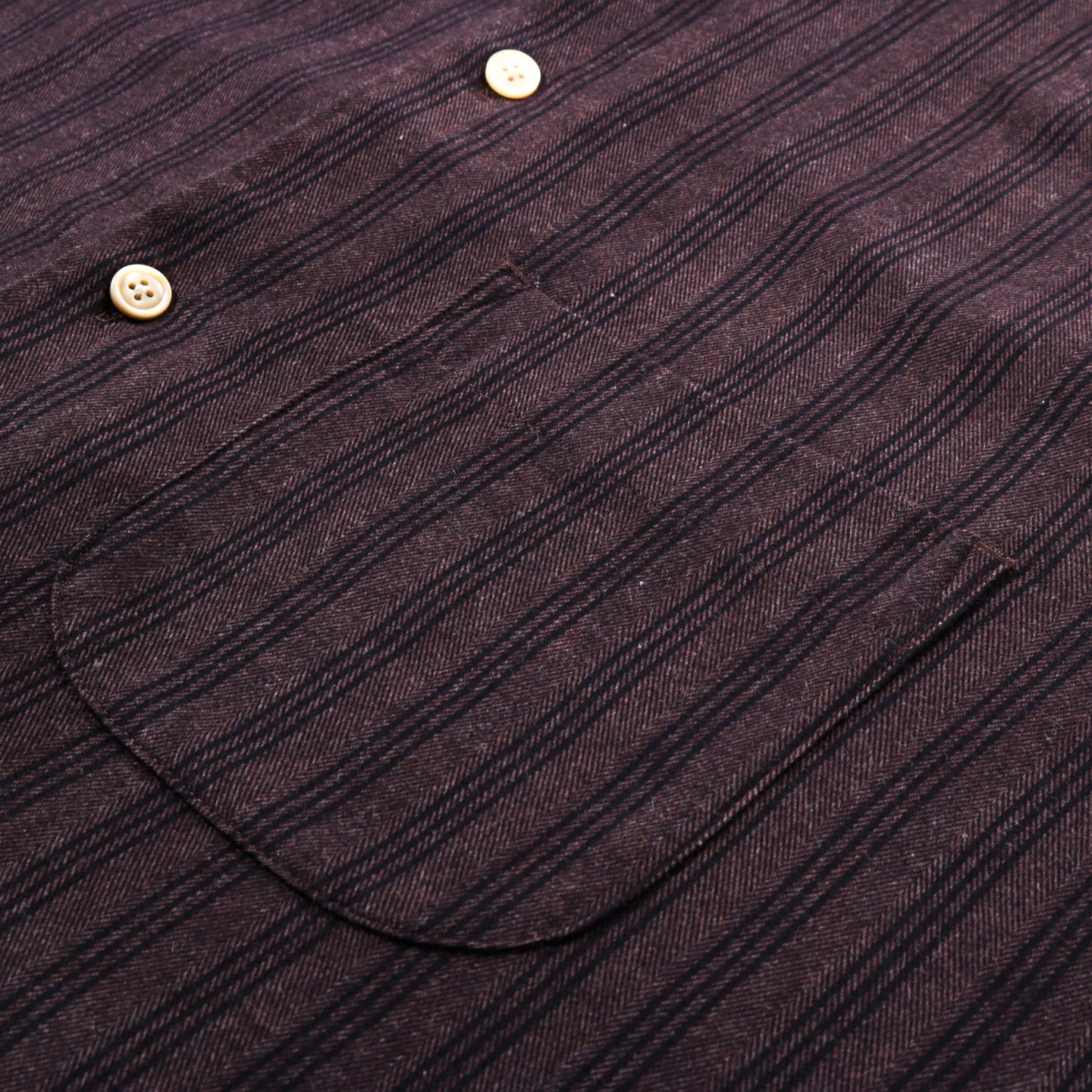 A KIND OF GUISE GUSTO SHIRT DARK HERRINGBONE STRIPE