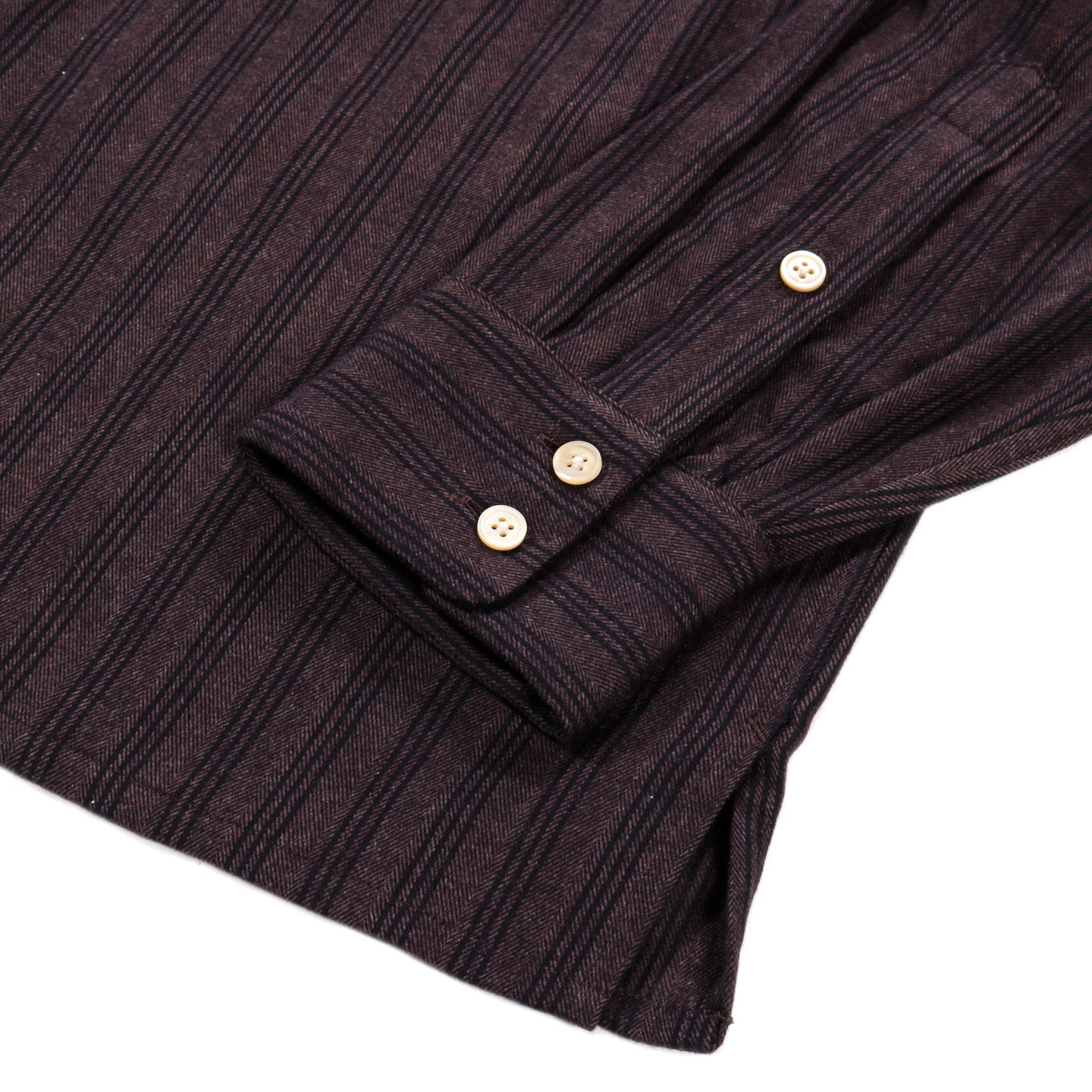 A KIND OF GUISE GUSTO SHIRT DARK HERRINGBONE STRIPE