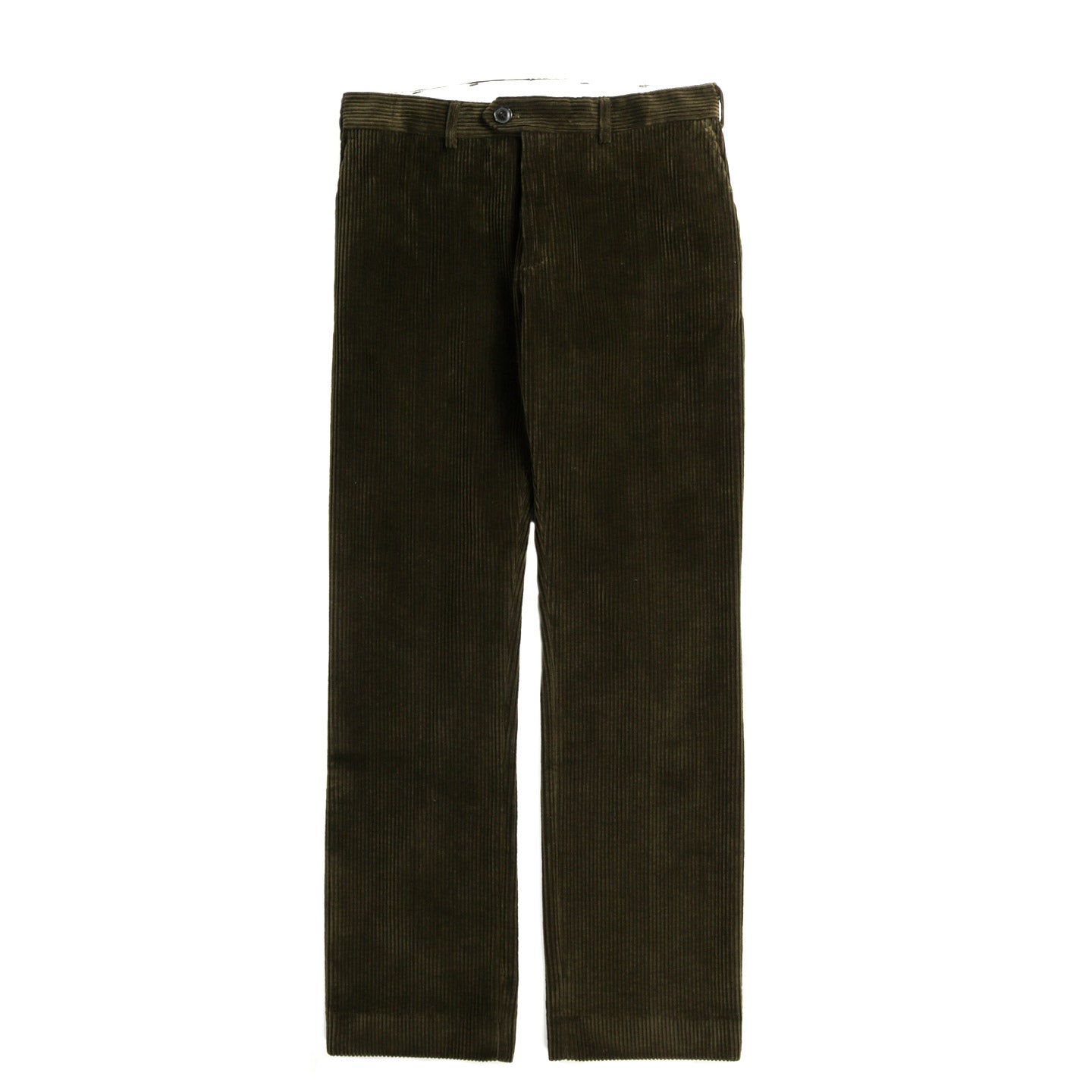 A KIND OF GUISE RELAXED TAILORED TROUSERS OLIVE CORDUROY
