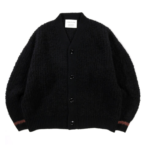 A KIND OF GUISE KHUDER KNIT CARDIGAN BLACK BOUCLE