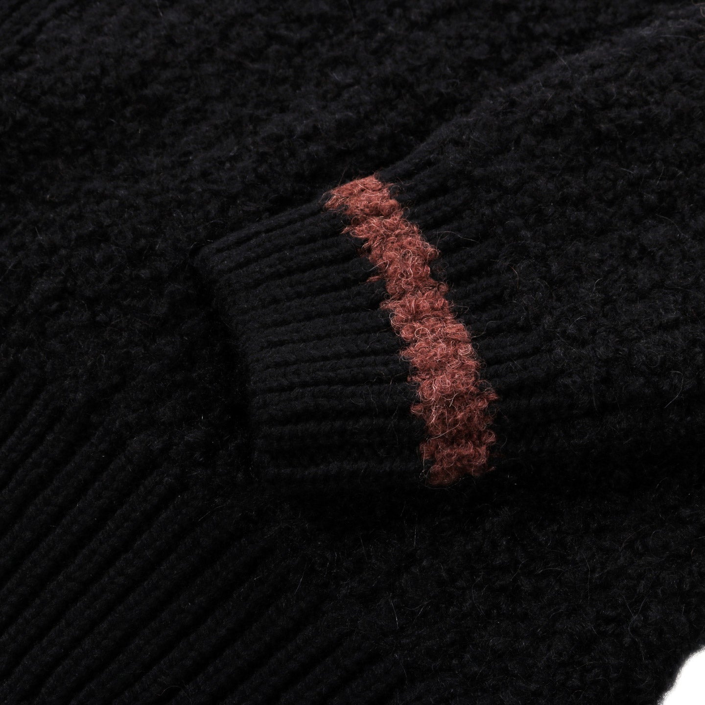 A KIND OF GUISE KHUDER KNIT CARDIGAN BLACK BOUCLE