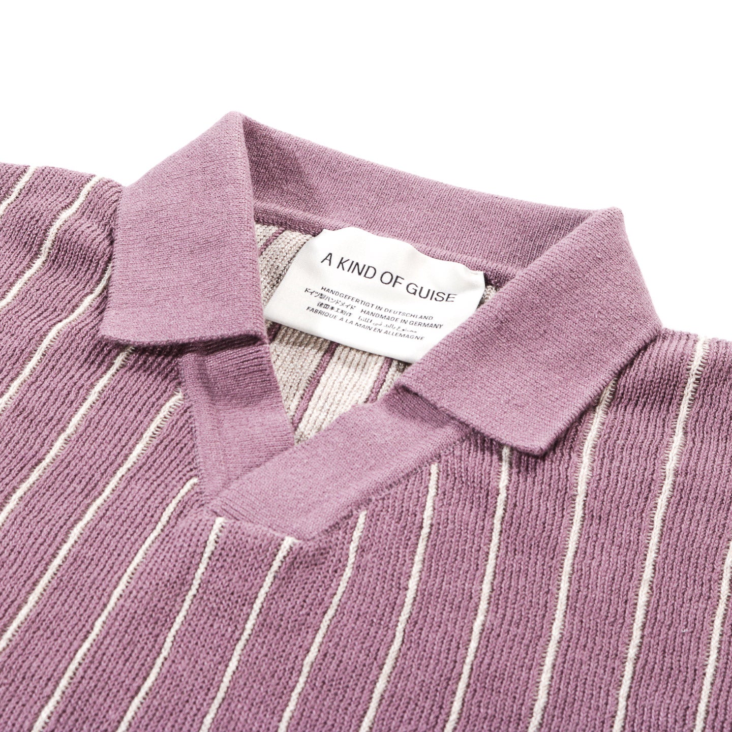 A KIND OF GUISE MAHUA KNIT POLO LOTUS STRIPE