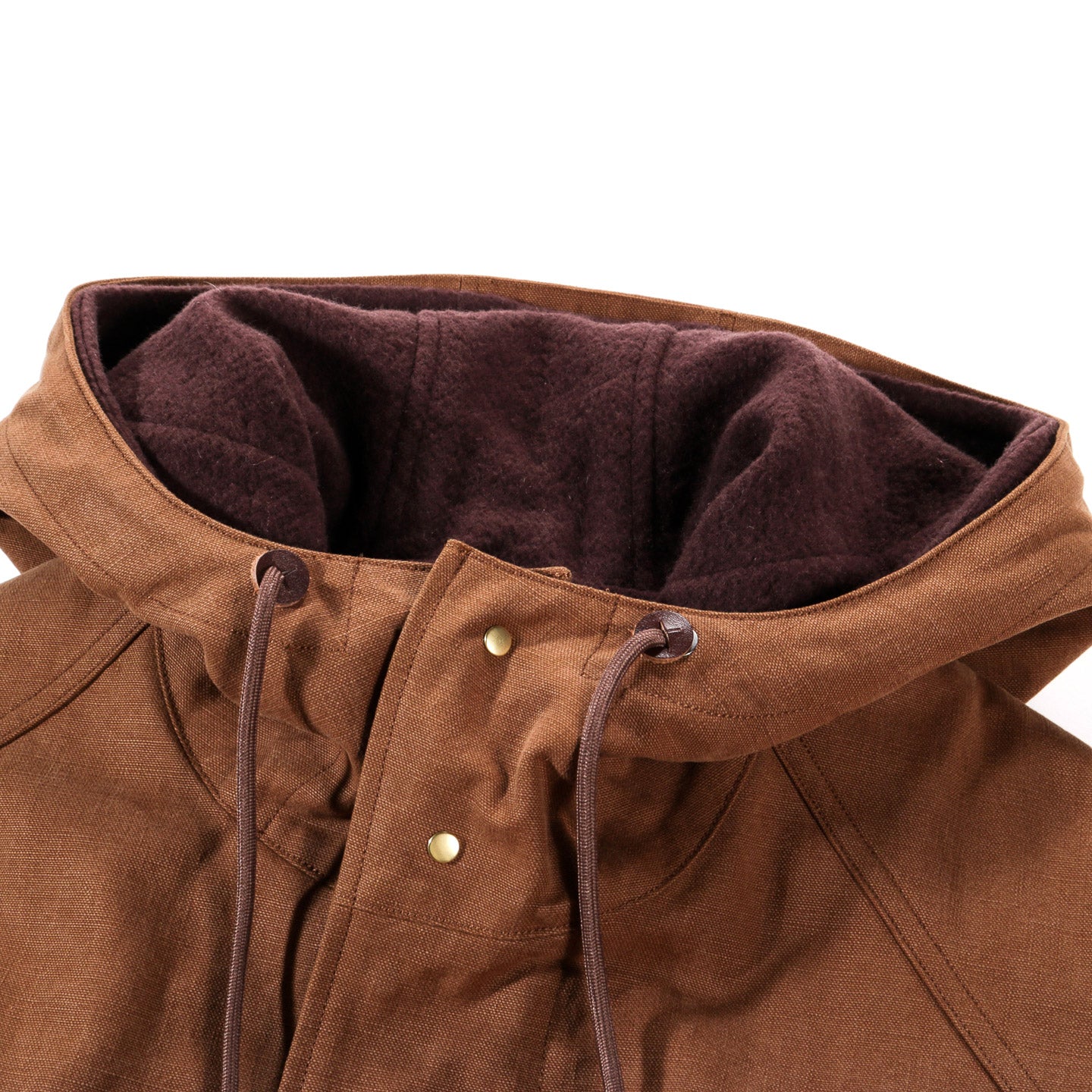 AURALEE WASHED HEAVY CANVAS LINER COAT BROWN