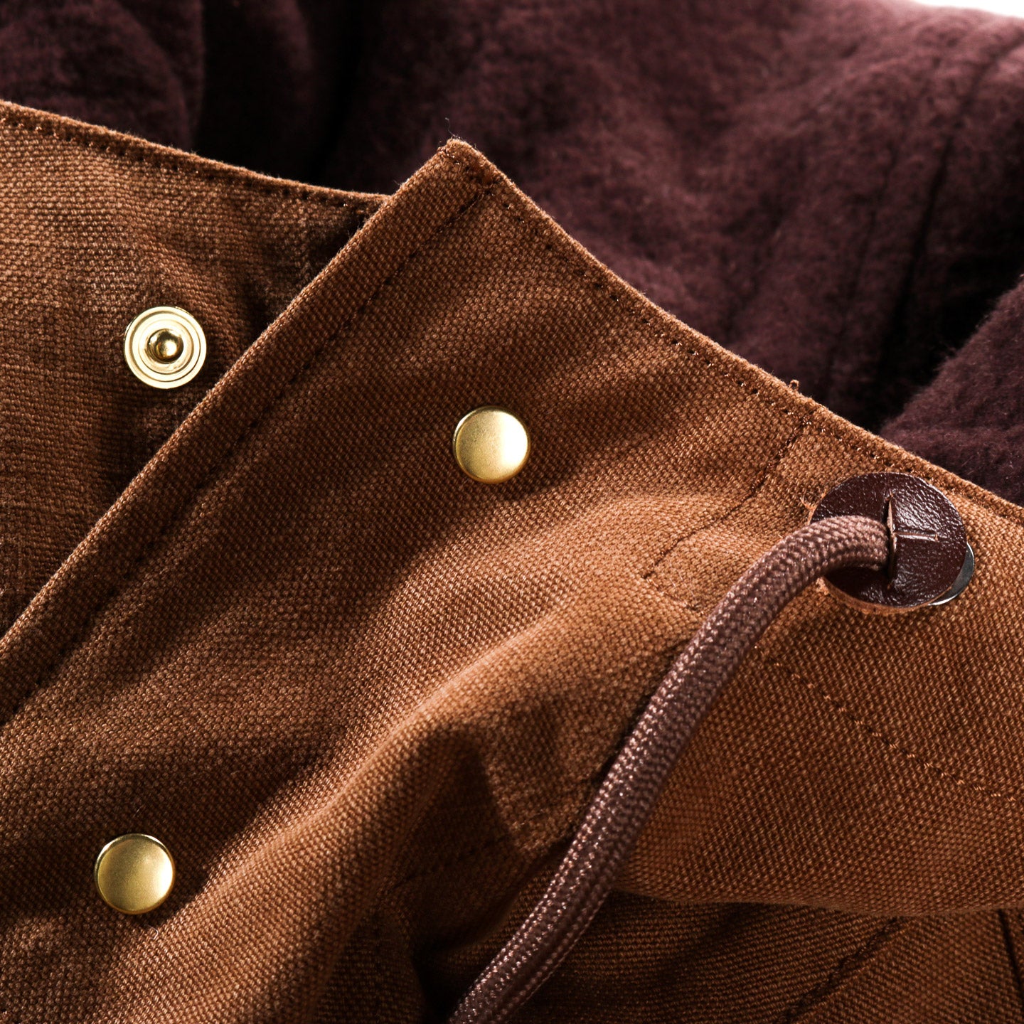 AURALEE WASHED HEAVY CANVAS LINER COAT BROWN